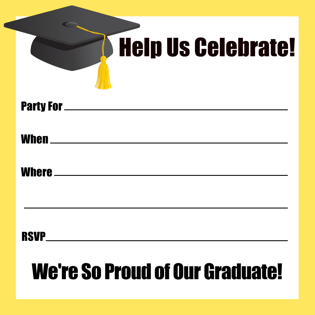 Free Printable Graduation Party Invitations | Graduation Party with Free Printable Graduation Invitations