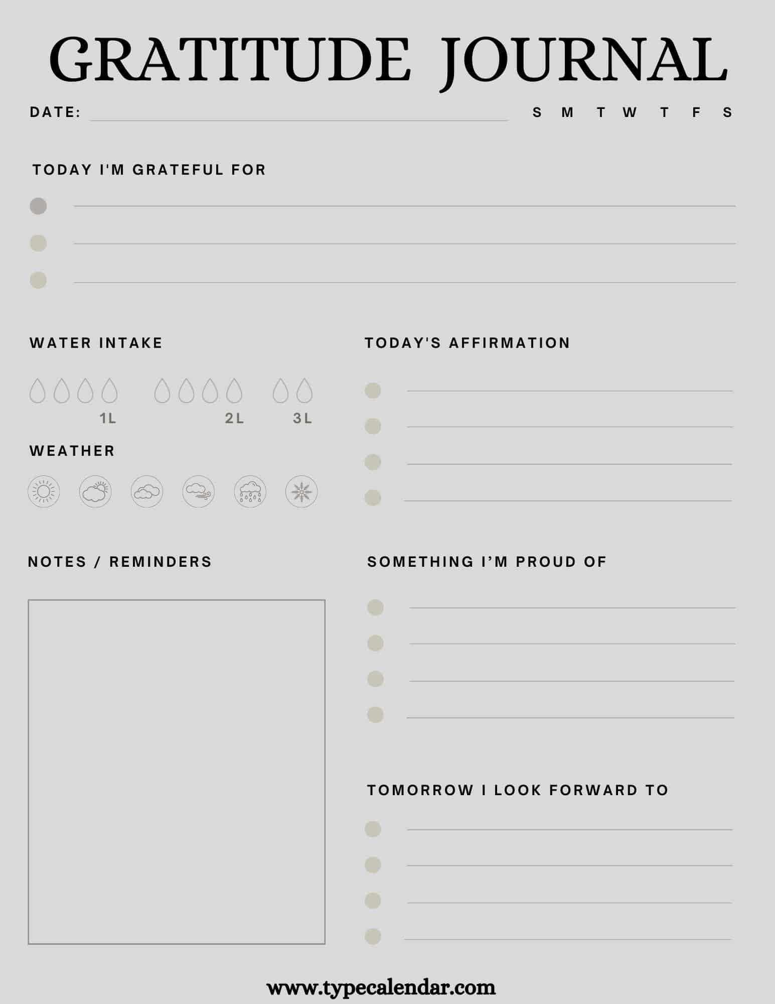 Free Printable Gratitude Journal Templates [Pdf, Word] pertaining to Free Printable Gratitude Journal