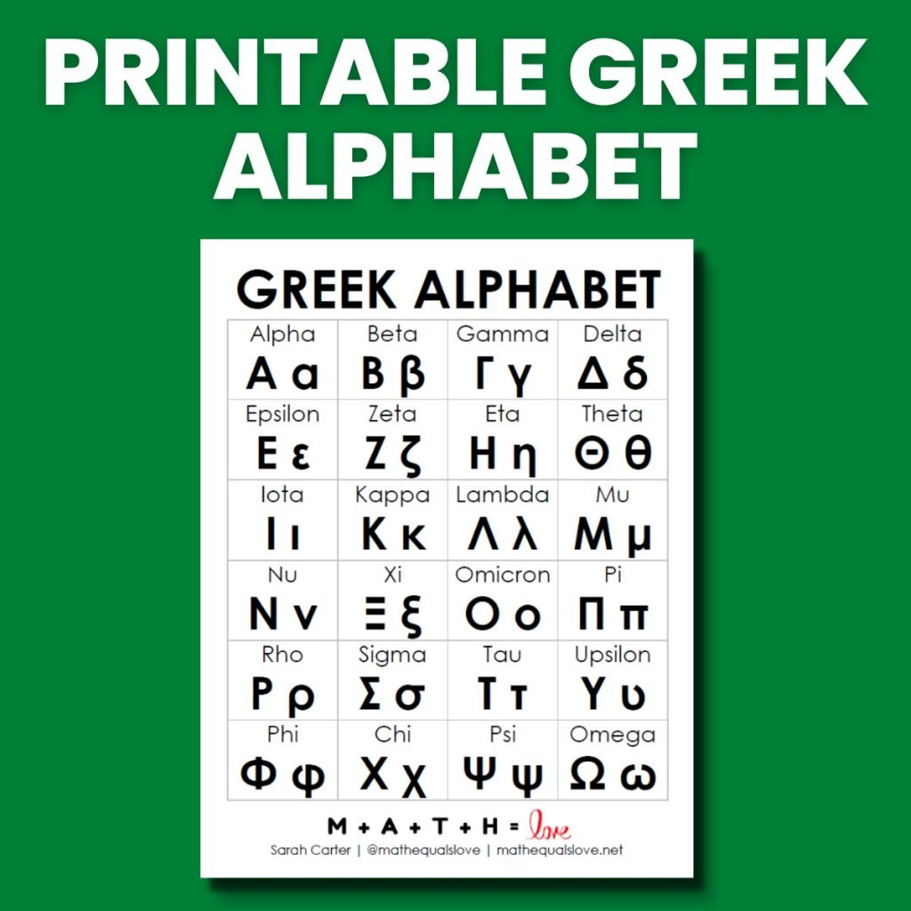 Free Printable Greek Alphabet | Math = Love regarding Free Printable Greek Letters