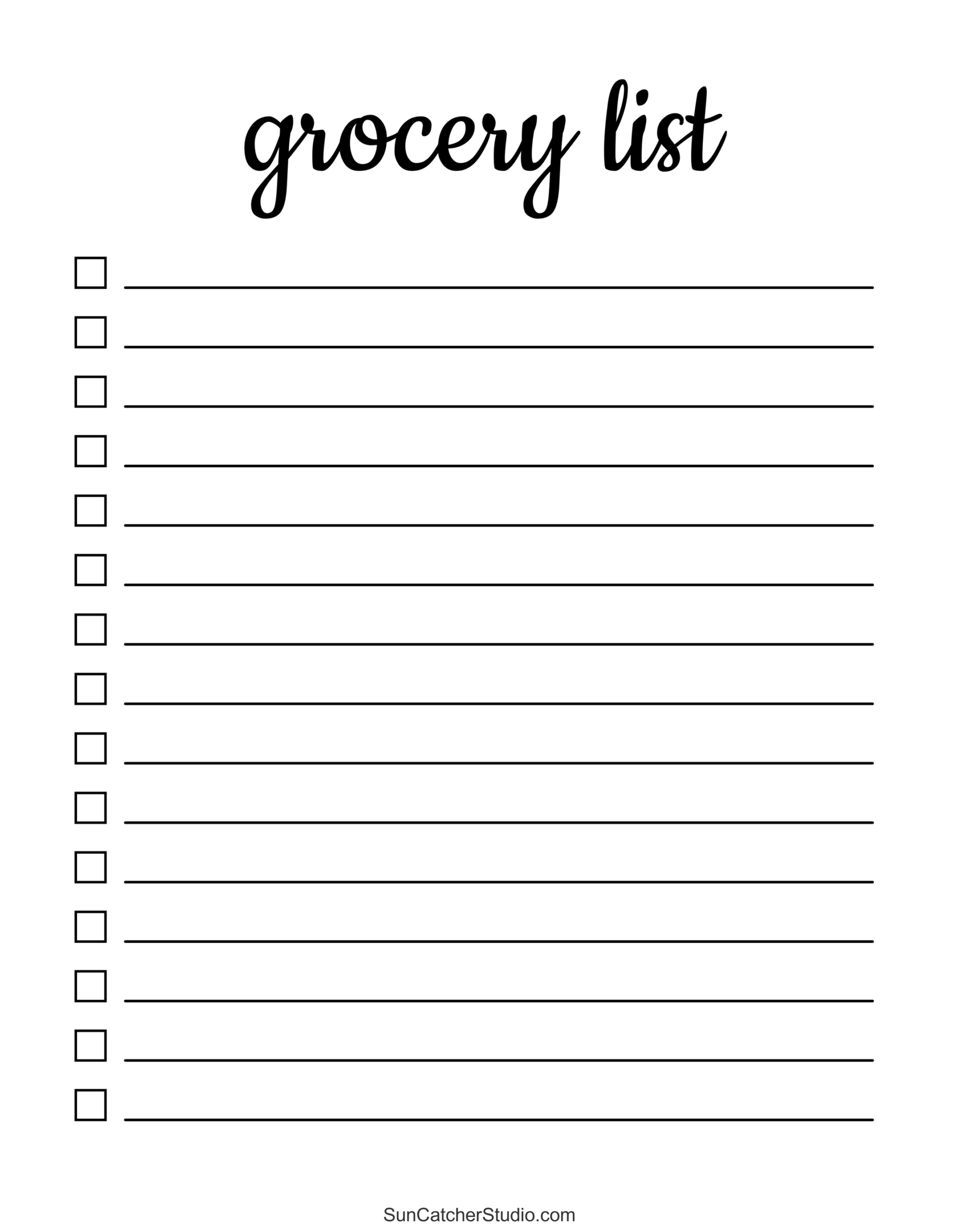 Free Printable Grocery List Templates (Pdf): Shopping Lists – Diy inside Free Printable Grocery List