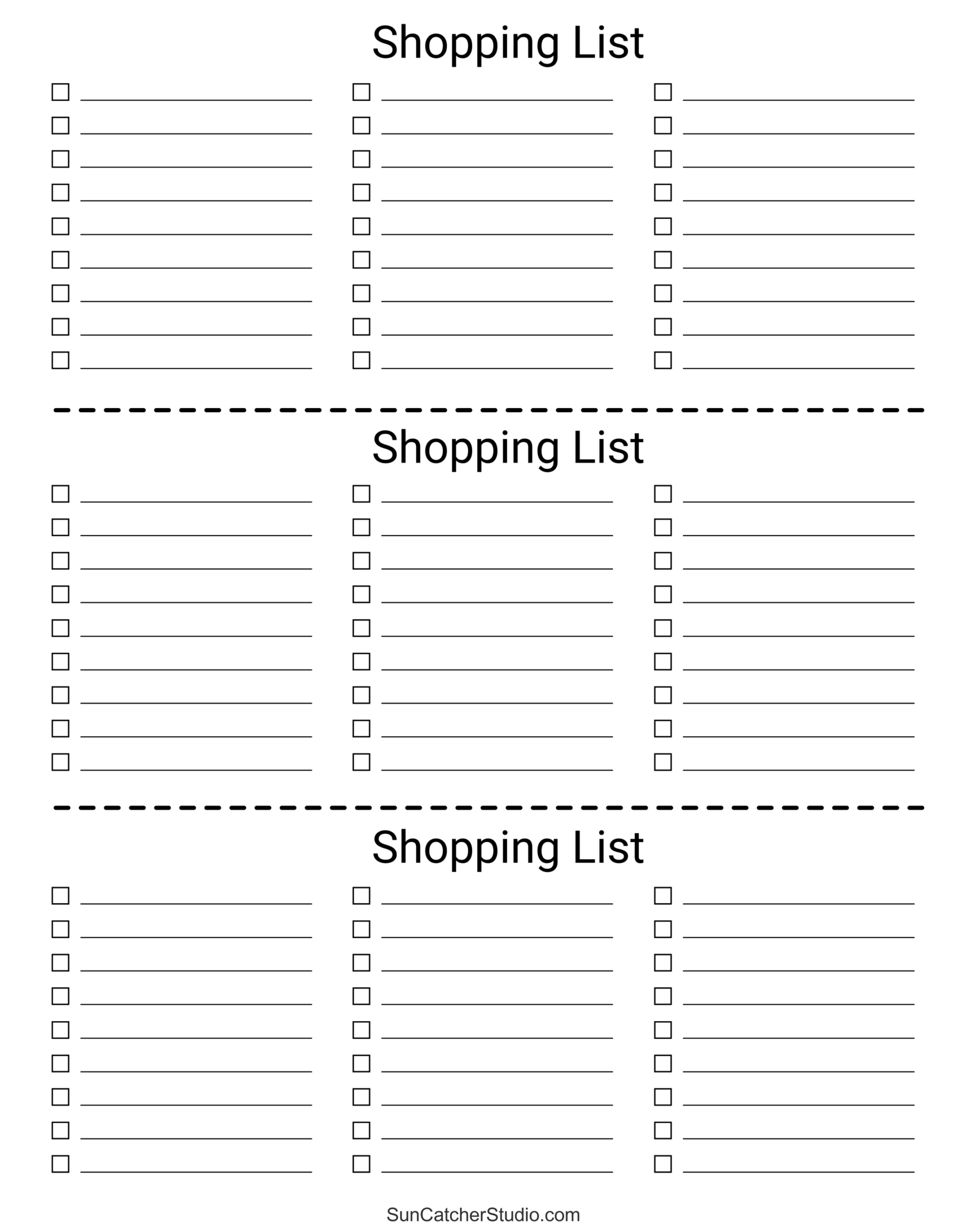 Free Printable Grocery List Templates (Pdf): Shopping Lists – Diy intended for Free Printable Shopping List