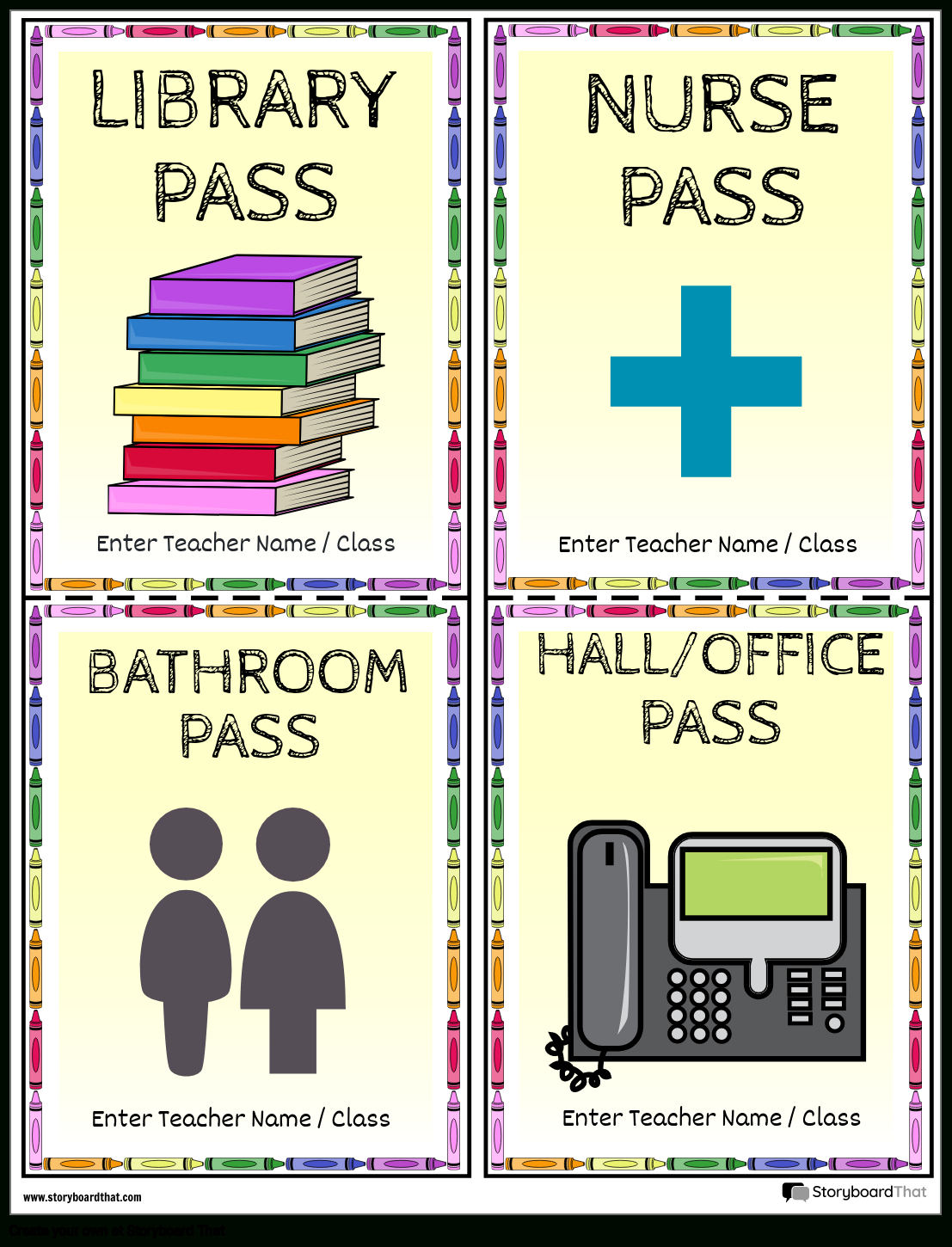 Free Printable Hall Passes | Storyboardthat for Free Printable Hall Pass Template