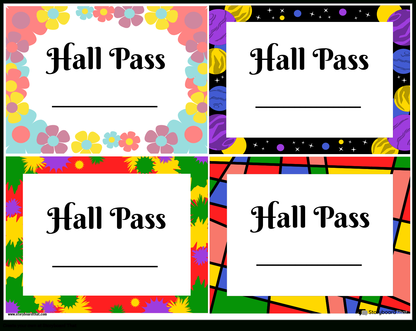 Free Printable Hall Passes | Storyboardthat intended for Free Printable Hall Pass Template