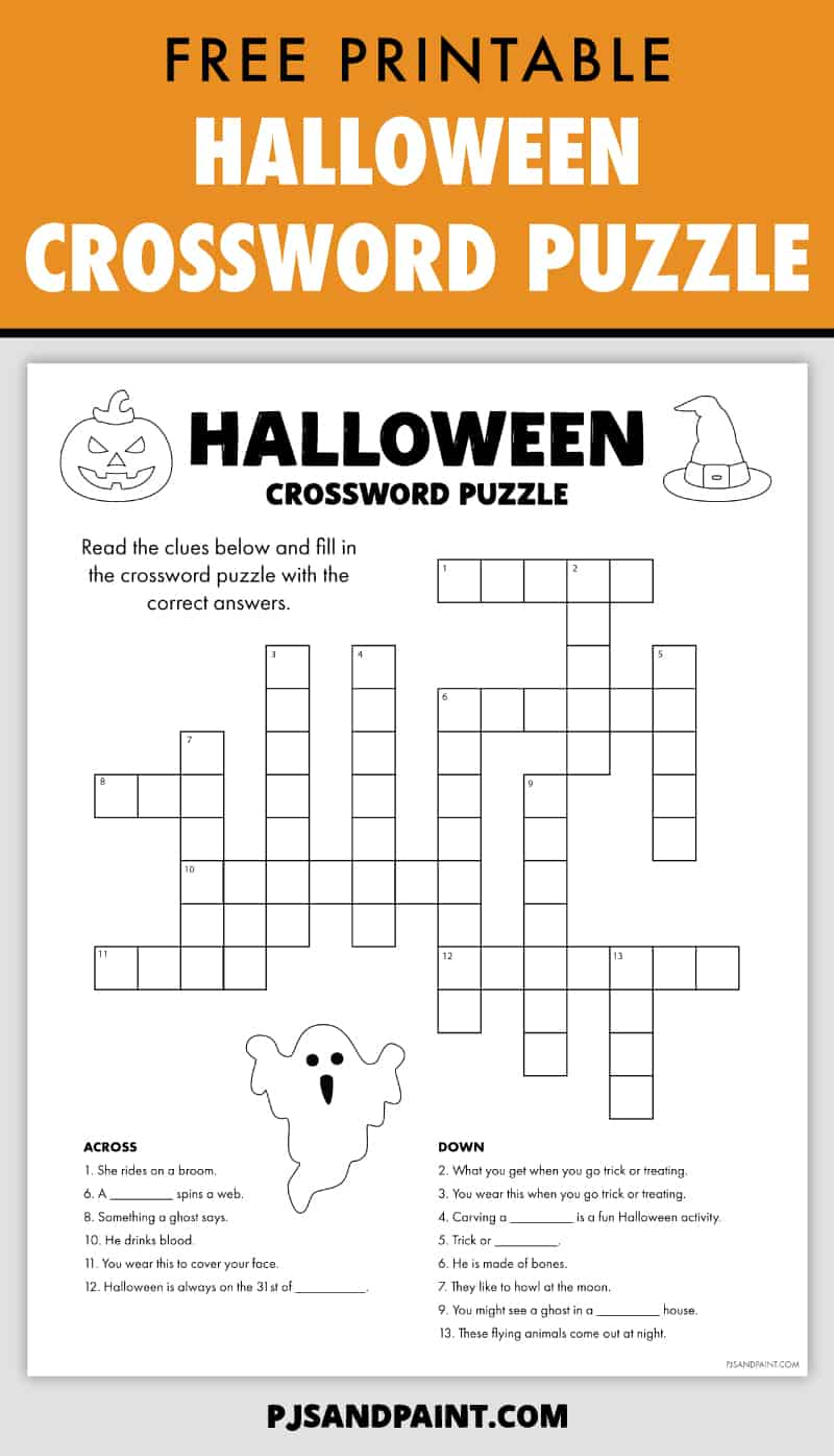 Free Printable Halloween Crossword Puzzle Pinterest | Halloween for Halloween Puzzle Printable Free