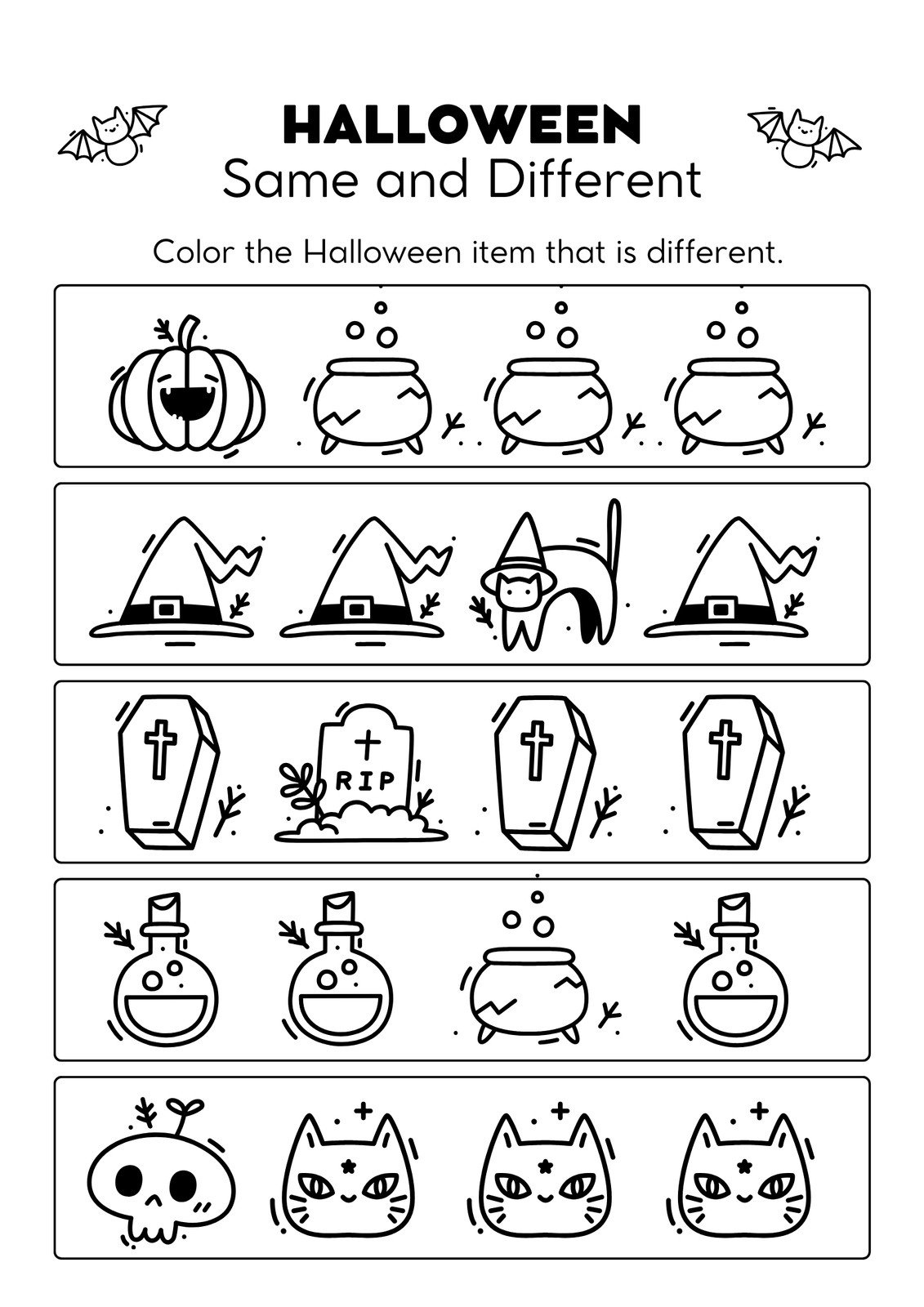 Free Printable Halloween Worksheet Templates To Edit | Canva in Free Printable Halloween Worksheets