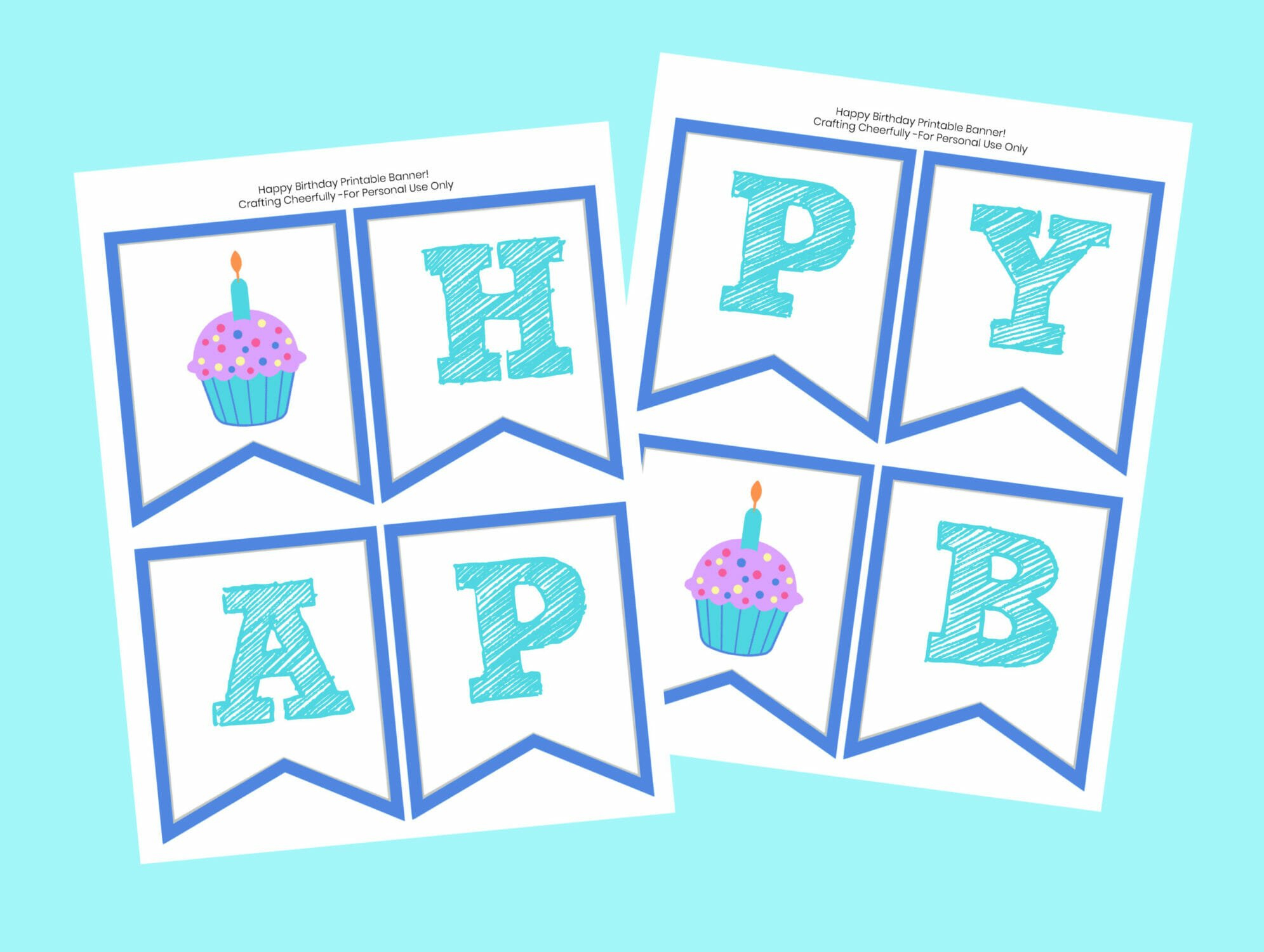 Free Printable Happy Birthday Banner! - Crafting Cheerfully pertaining to Free Printable Happy Birthday Banner