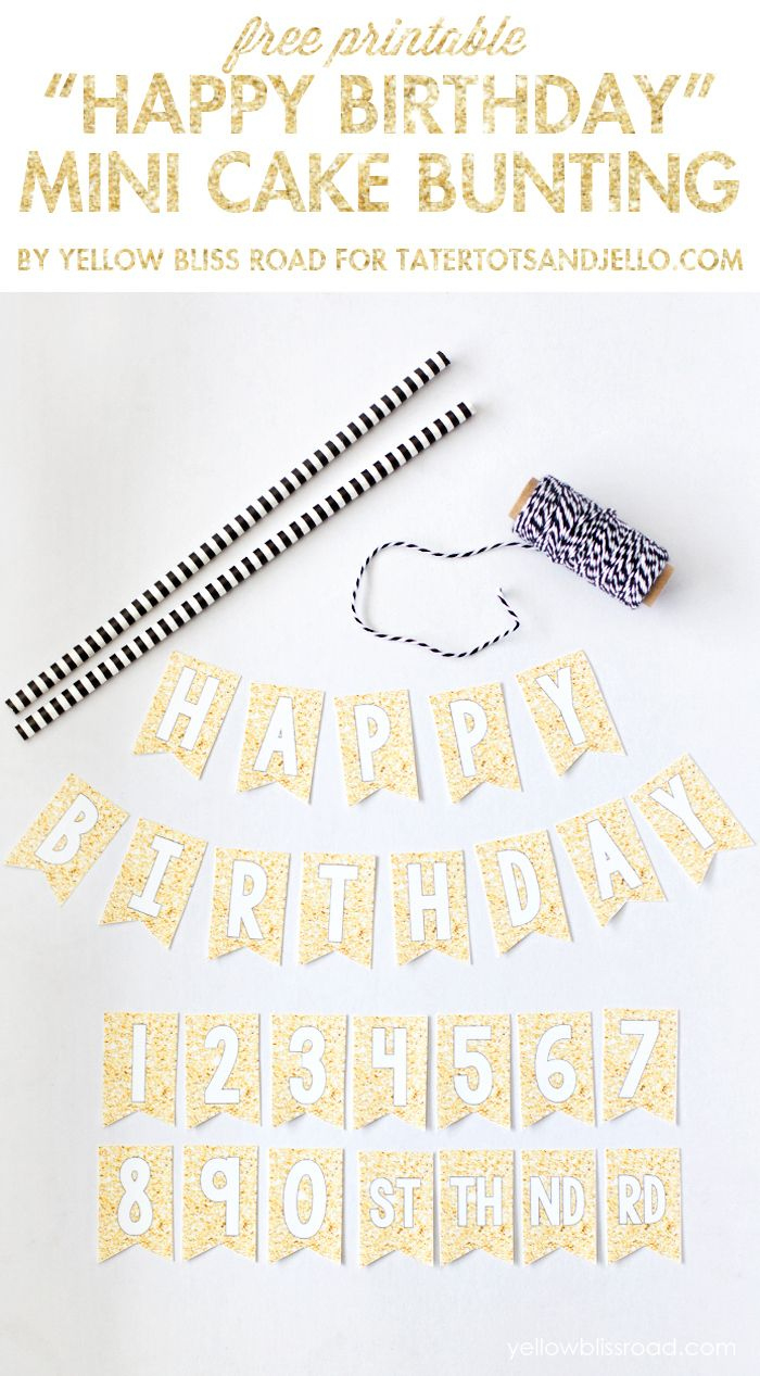 Free Printable Happy Birthday Mini Cake Bunting | Happy Birthday inside Free Printable Cake Banner Templates