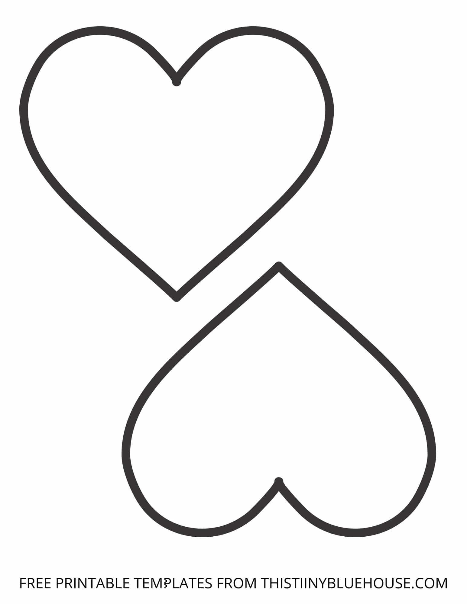 Free Printable Heart Template (6 Sizes Of Heart Outlines Small regarding Free Printable Heart Templates