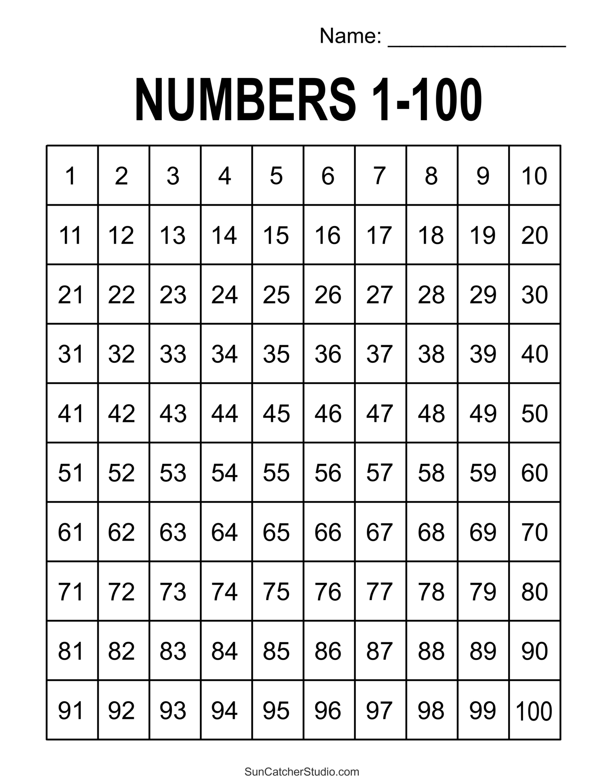 Free Printable Hundreds Charts (Numbers 1 To 100) – Diy Projects inside Free Printable Hundreds Chart