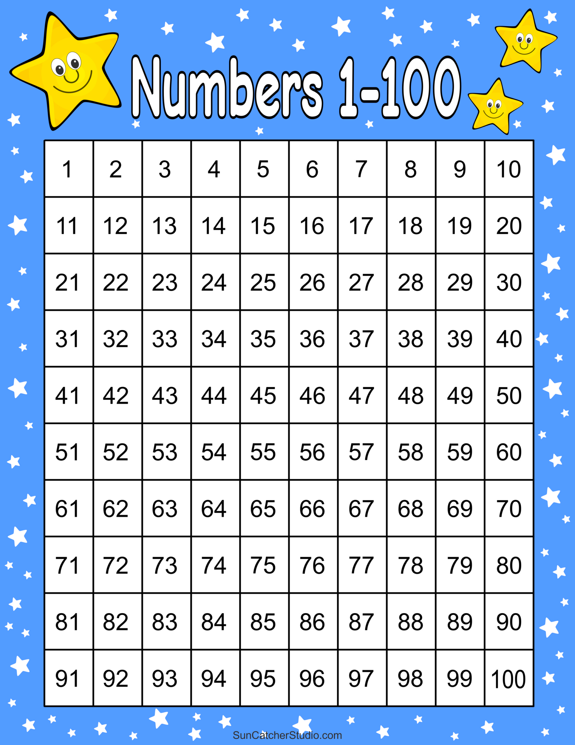 Free Printable Hundreds Charts (Numbers 1 To 100) – Diy Projects inside Free Printable Number Chart 1-100