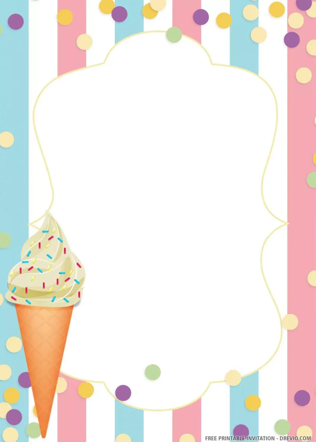 Free Printable) – Ice Cream Birthday Invitation Templates | Ice throughout Ice Cream Party Invitations Printable Free