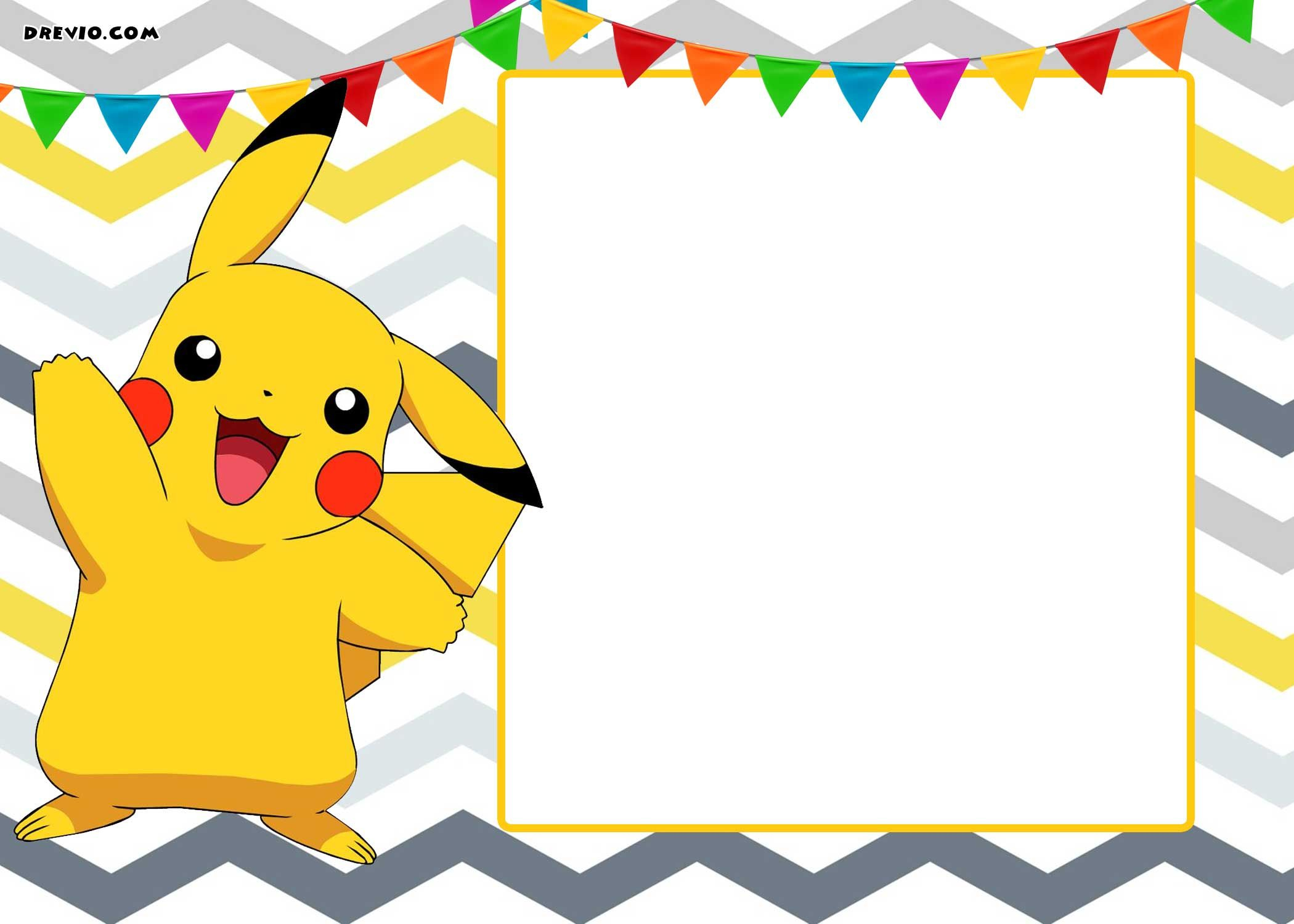 Free Printable Kids Birthday Invitations | Pokemon Birthday with Free Printable Pokemon Birthday Invitations