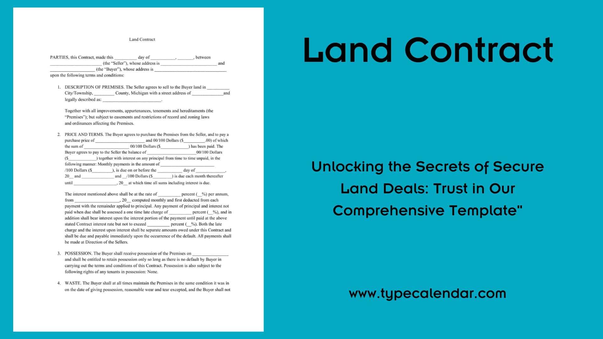 Free Printable Land Contract Templates [Word, Pdf] Simple in Free Printable Land Contract Forms