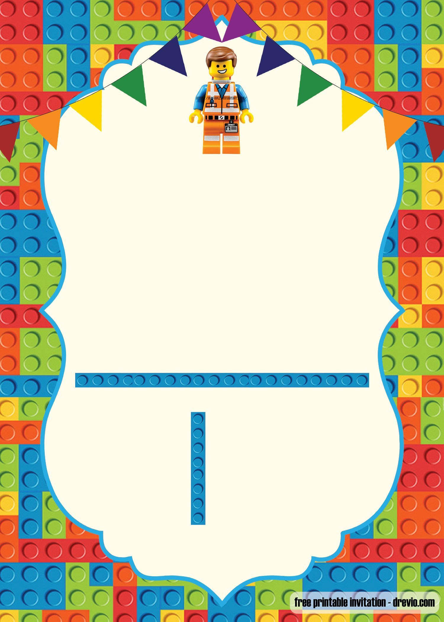 Free Printable Lego Birthday Invitation Template throughout Lego Party Invitations Printable Free