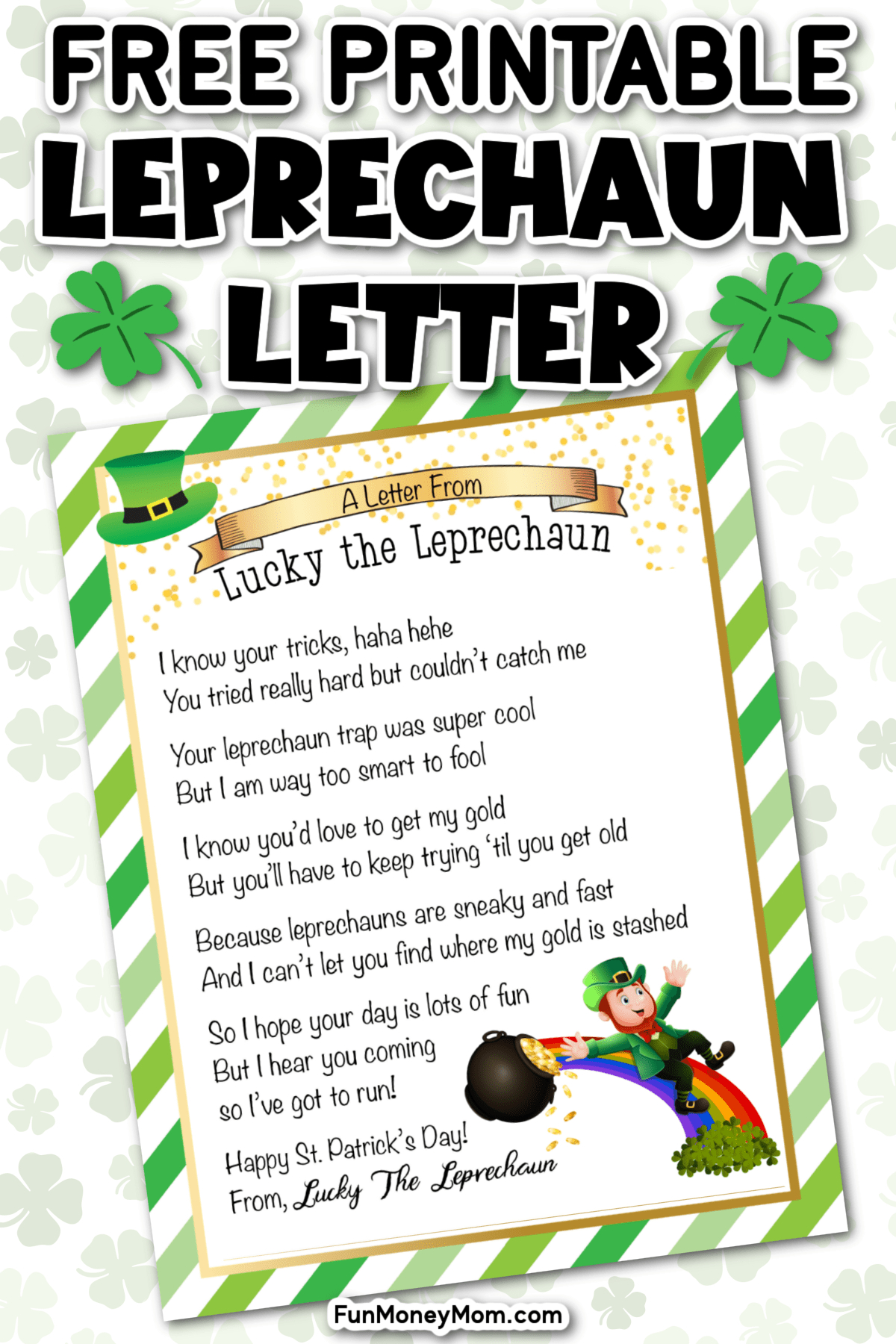 Free Printable Leprechaun Letter | Lucky The Leprechaun, St with Free Printable Leprechaun Notes