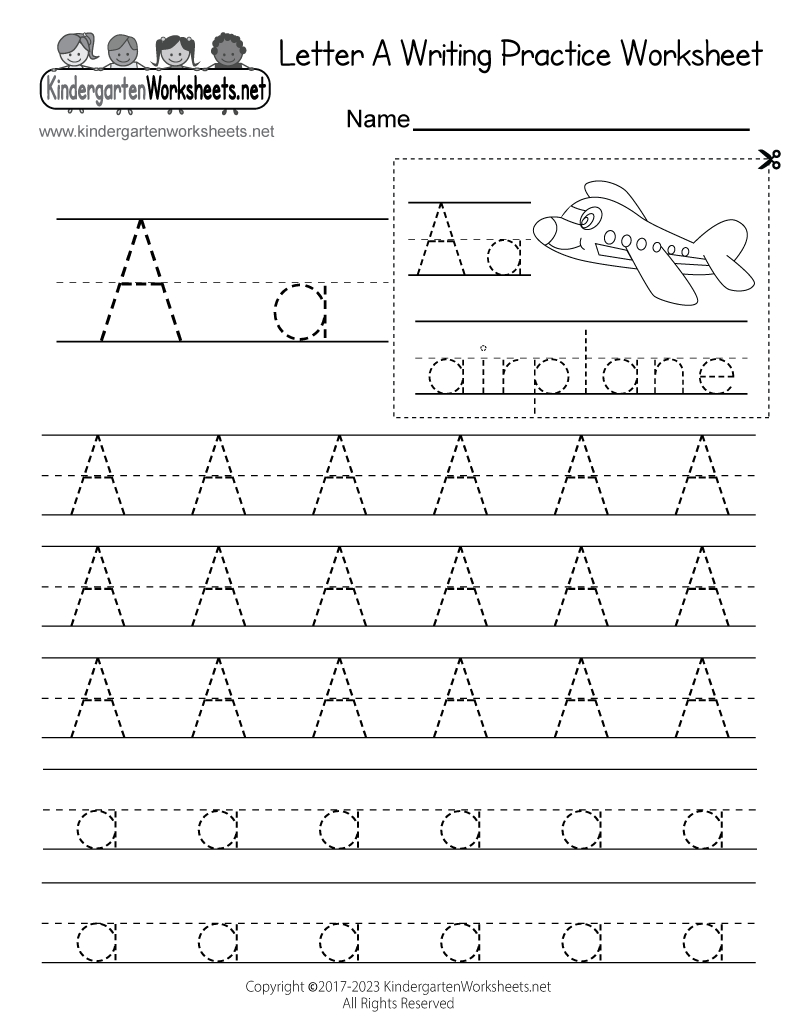 Free Printable Letter A Writing Practice Worksheet regarding Free Printable Letter Writing Worksheets