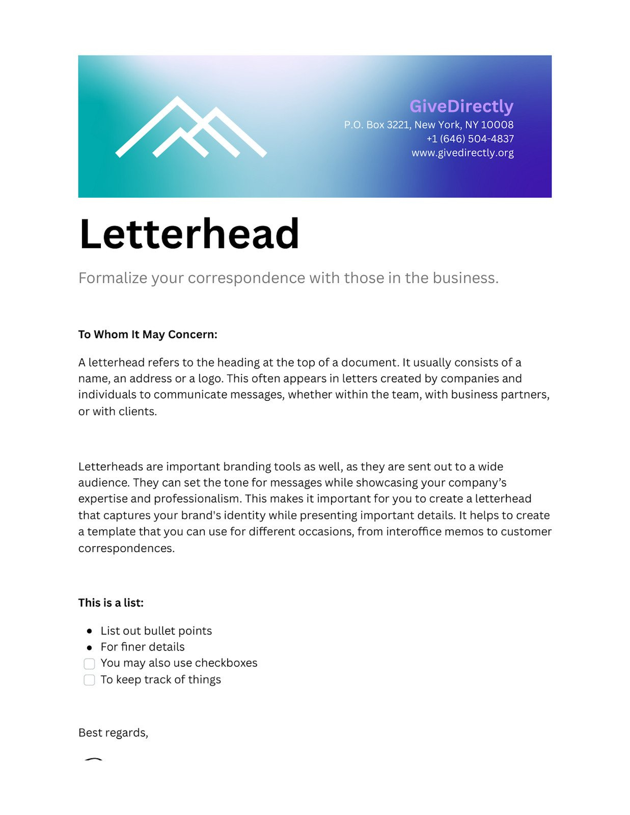 Free Printable Letterhead Templates You Can Customize | Canva in Free Printable Letterhead Templates