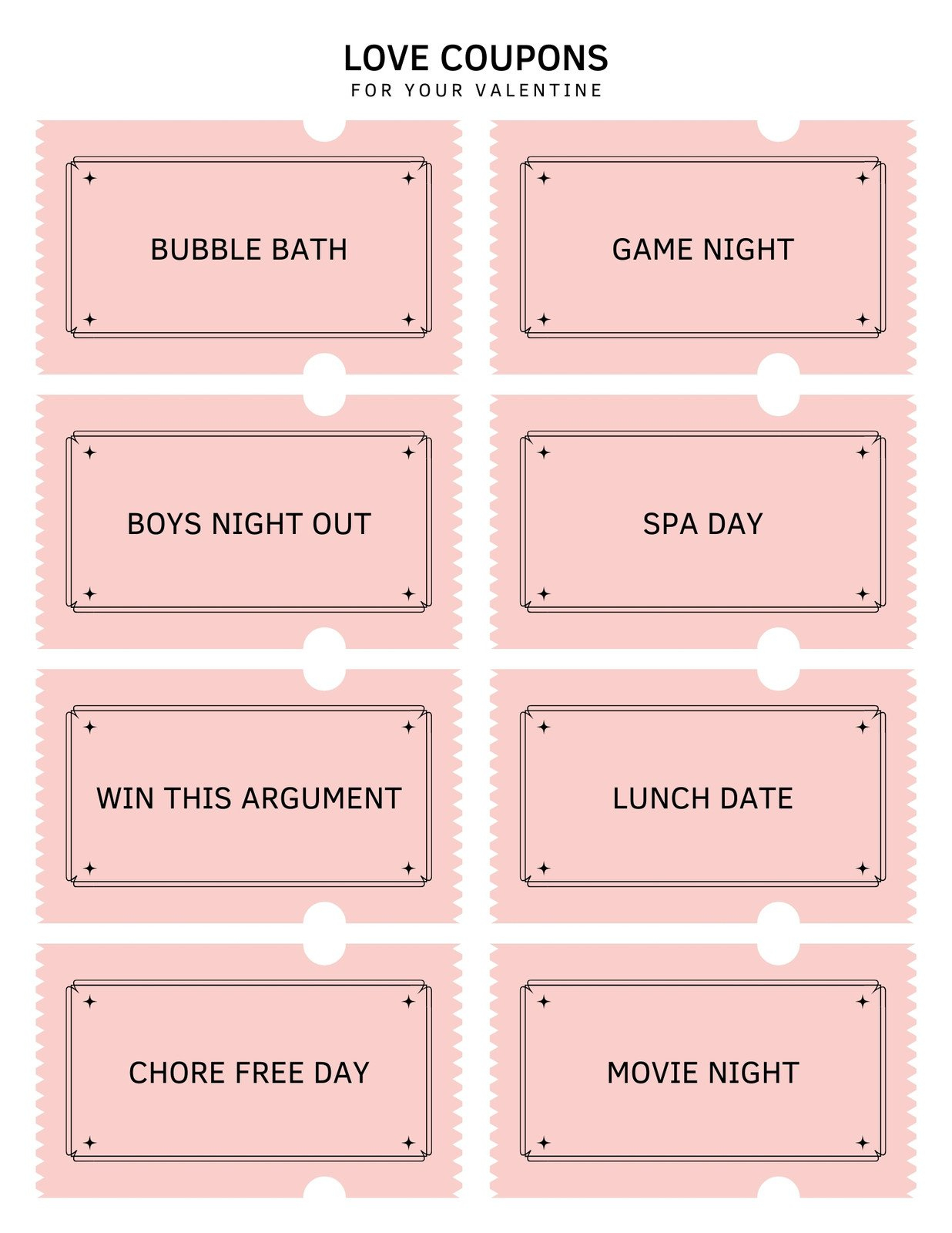 Free Printable Love Coupon Templates | Canva for Free Printable Valentines Day Coupons For Boyfriend