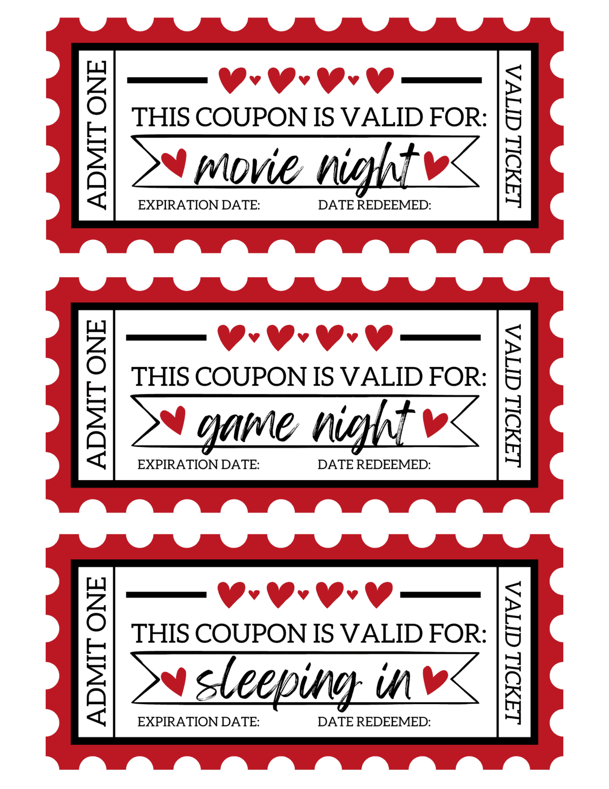 Free Printable Love Coupons For Him Template intended for Love Coupons for Him Printable Free