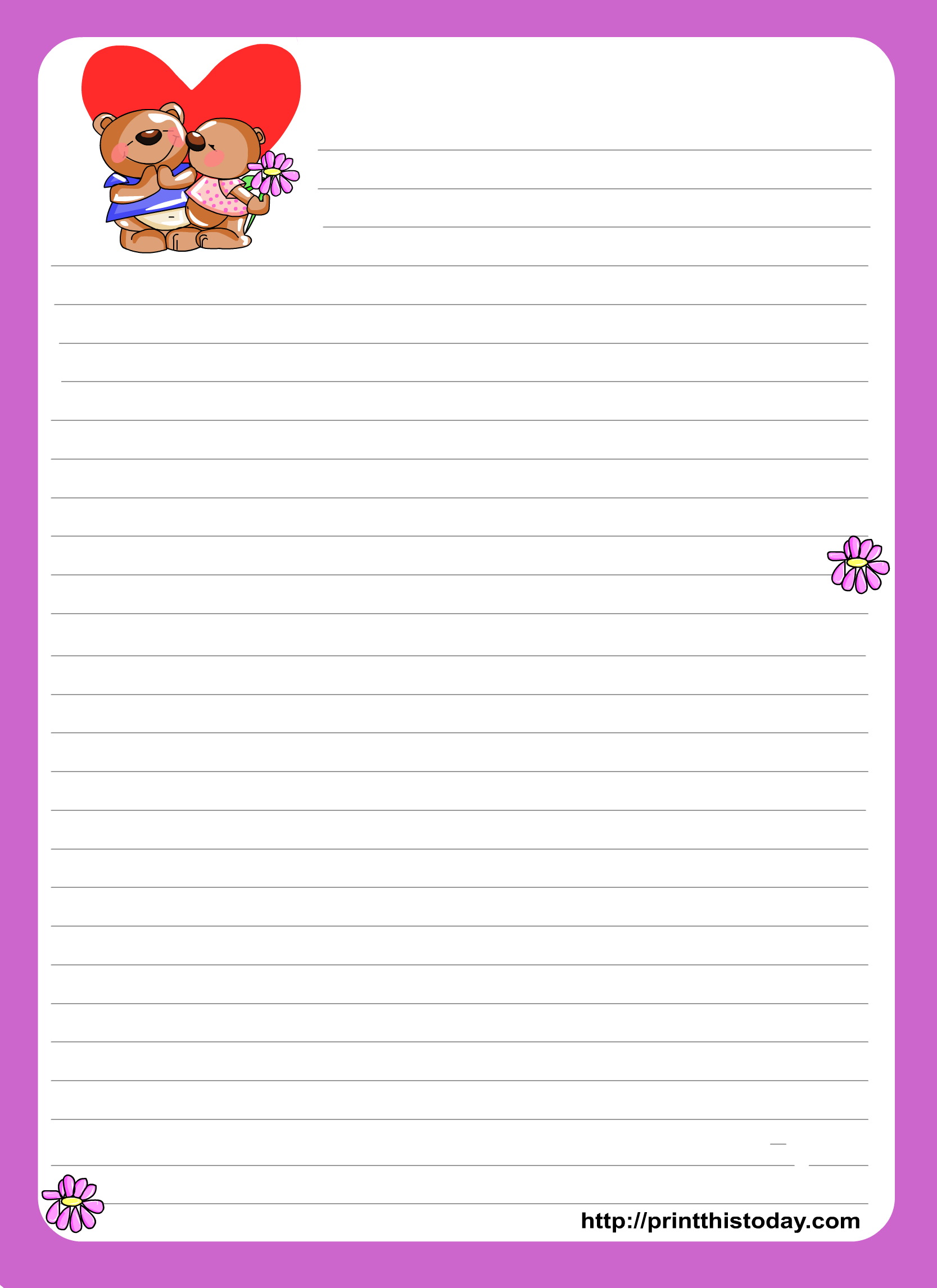 Free Printable Love Letter Writing Paper for Free Printable Love Letter Paper