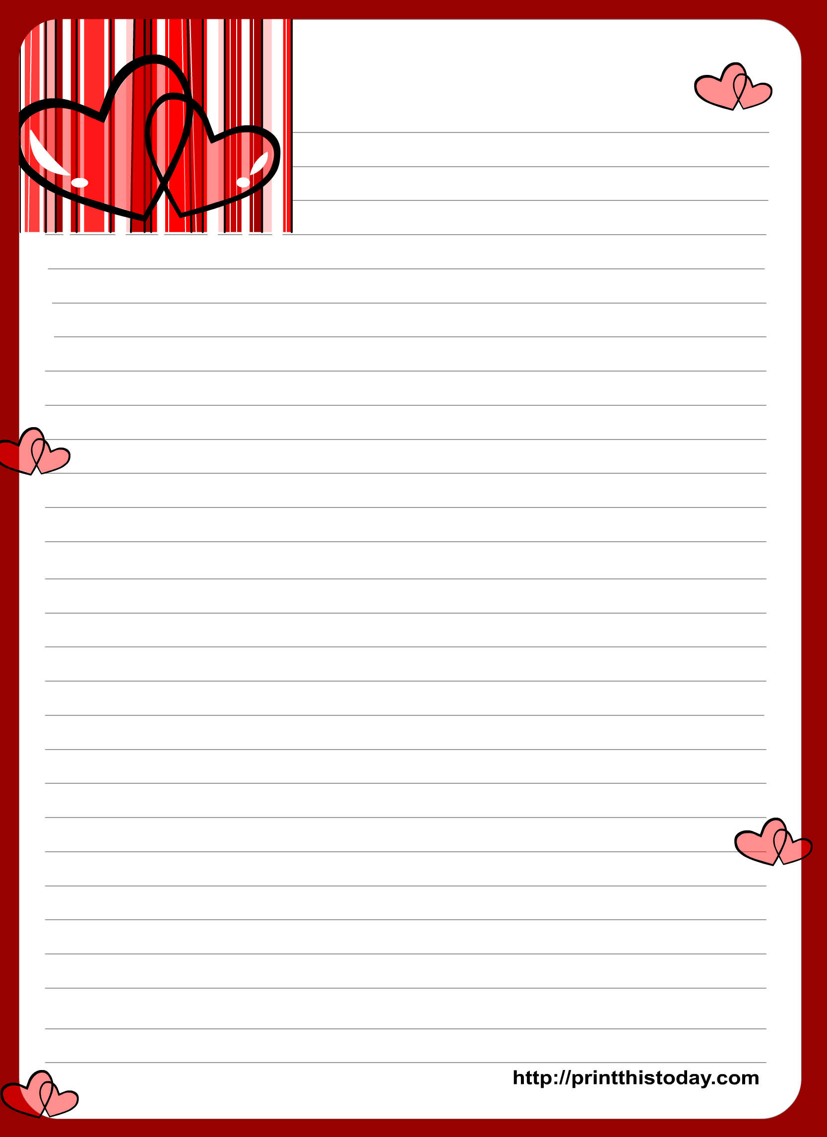 Free Printable Love Letter Writing Paper with Free Printable Love Letter Paper