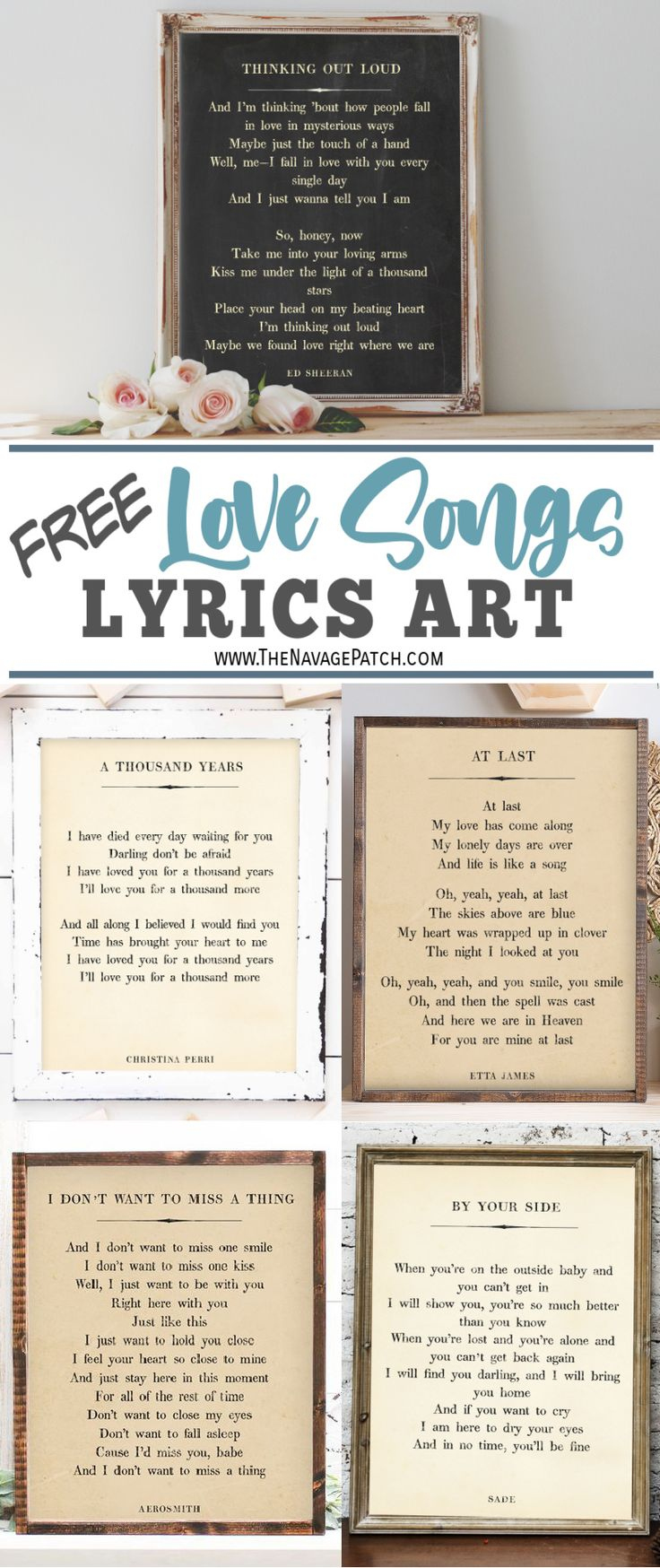 Free Printable Love Song Lyrics Art | Song Lyrics Art, Love Songs pertaining to Free Printable Song Lyrics