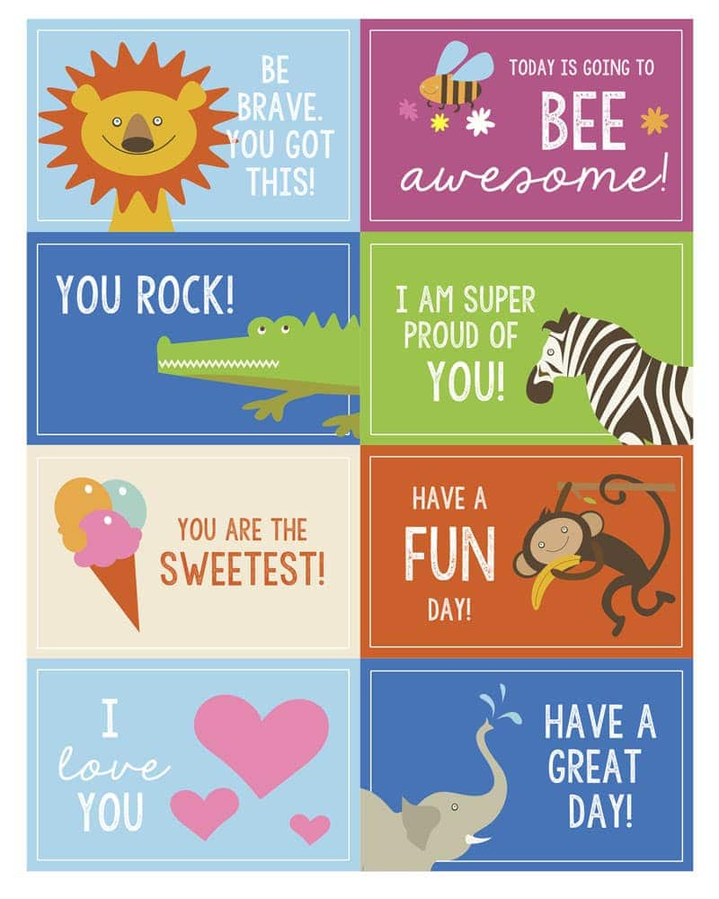 Free Printable Lunch Box Notes + Jokes | Lil&amp;#039; Luna throughout Free Printable Lunchbox Notes