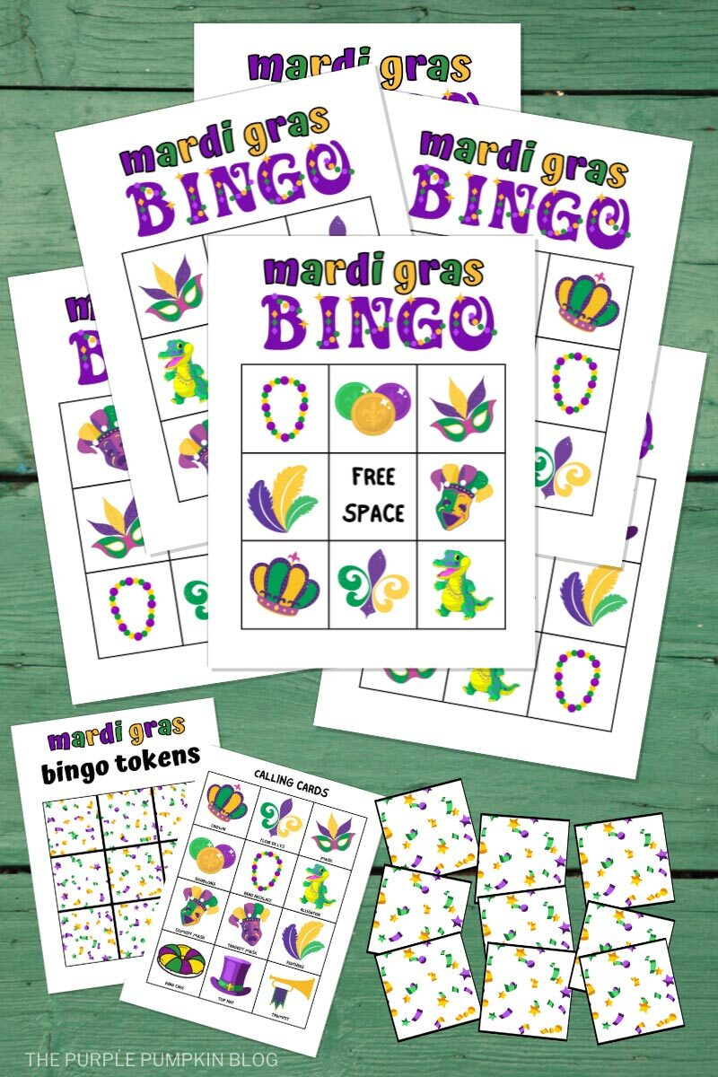 Free Printable Mardi Gras Bingo Cards For Bingo Game Night! with regard to Free Printable Mardi Gras Games