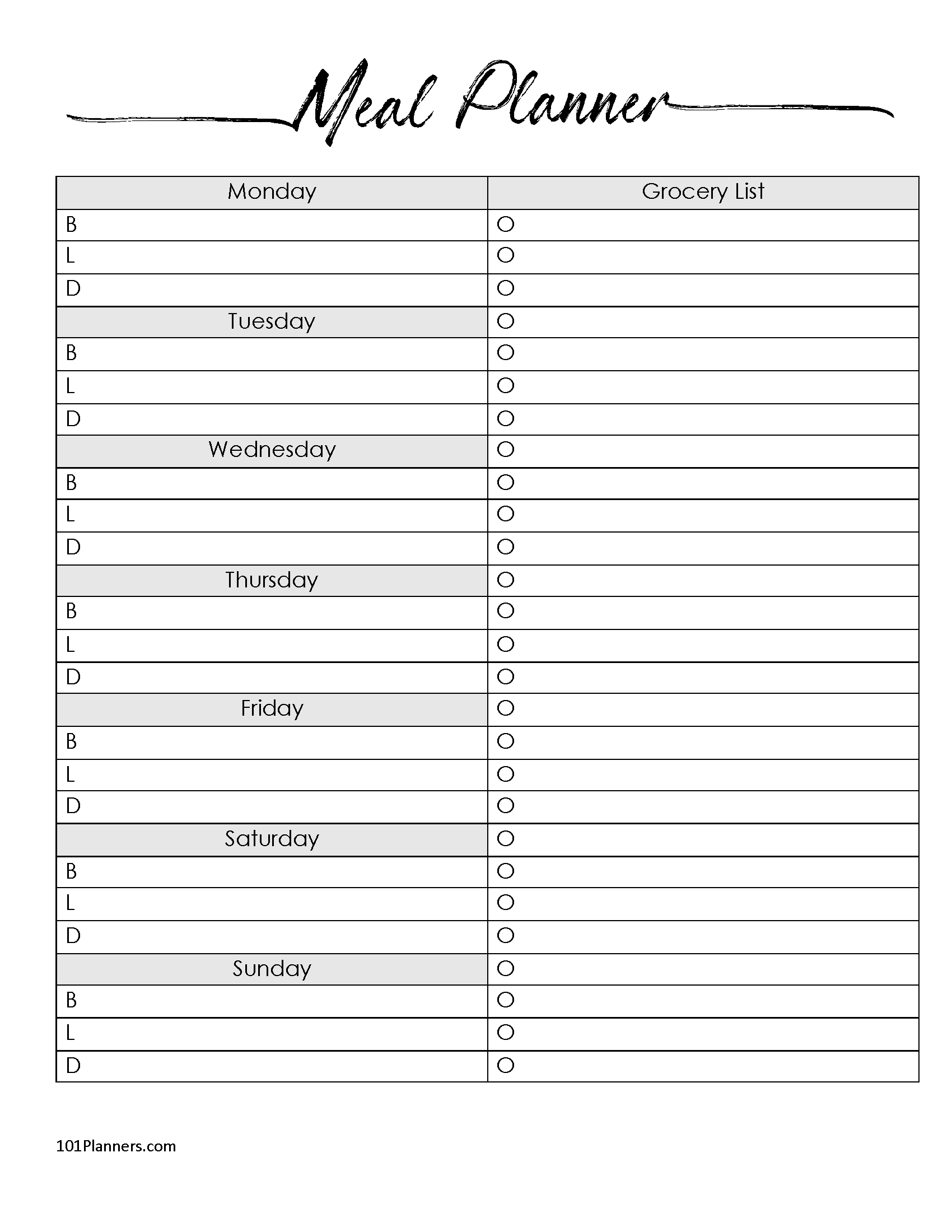 Free Printable Meal Plan Template | Customize Before You Print pertaining to Free Printable Grocery List And Meal Planner