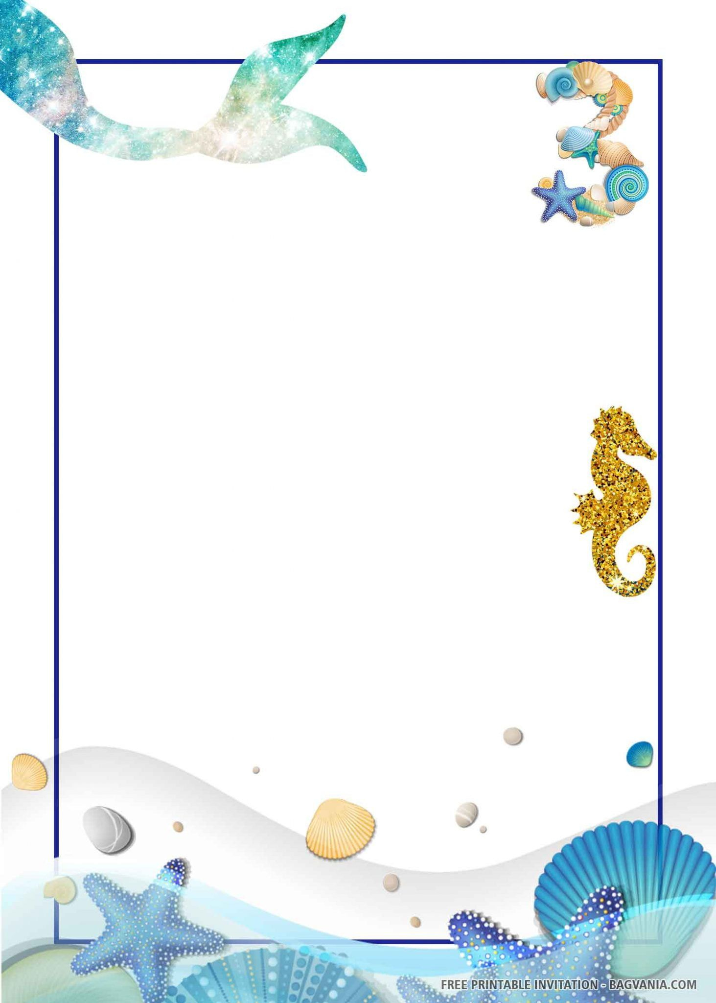 Free Printable) – Mermaid Birthday Invitation Templates | Free in Mermaid Birthday Invitations Free Printable