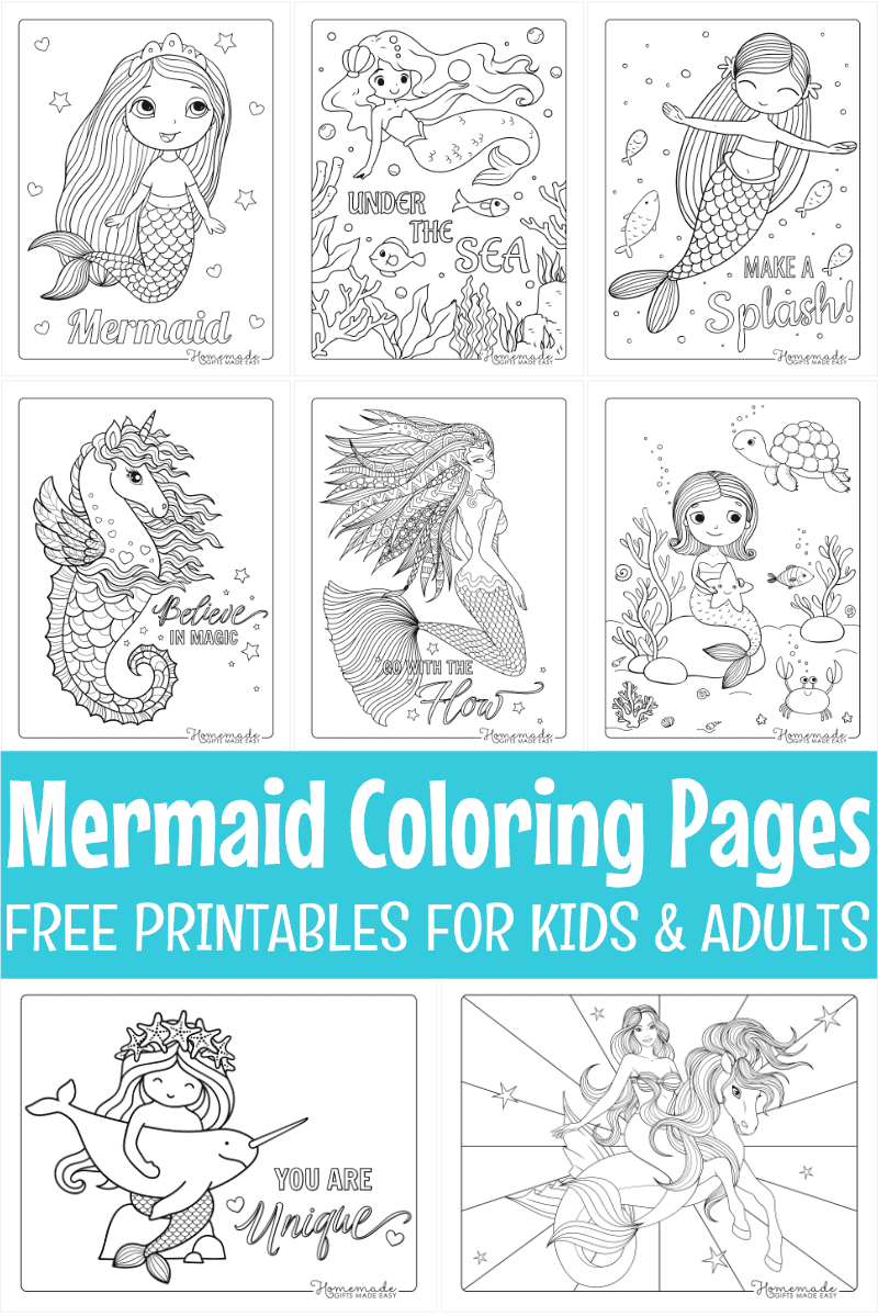 Free Printable Mermaid Coloring Pages with regard to Free Mermaid Printables