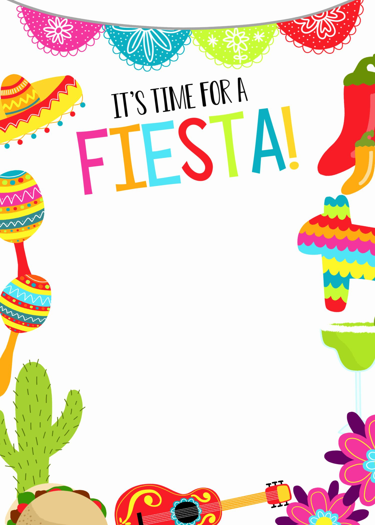 Free Printable Mexican Fiesta Invitation Template - Printable pertaining to Free Printable Mexican Fiesta Invitations