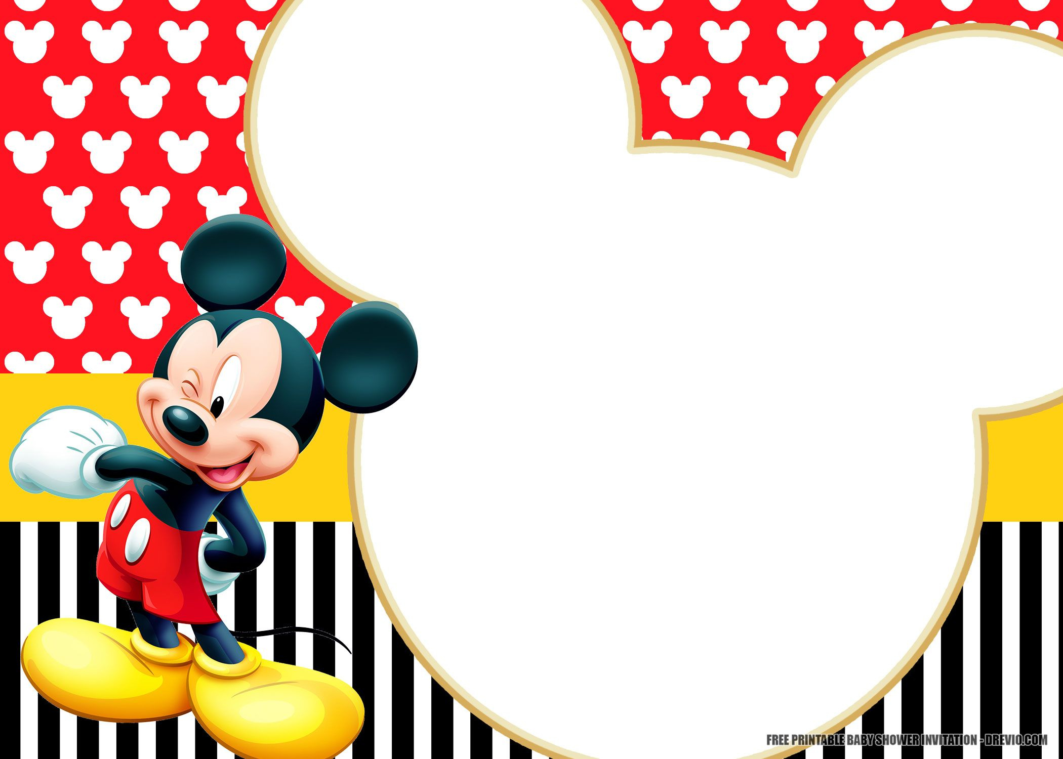 Free Printable Mickey Mouse Invitation Templates | Mickey Mouse for Free Printable Mickey Mouse Invitations