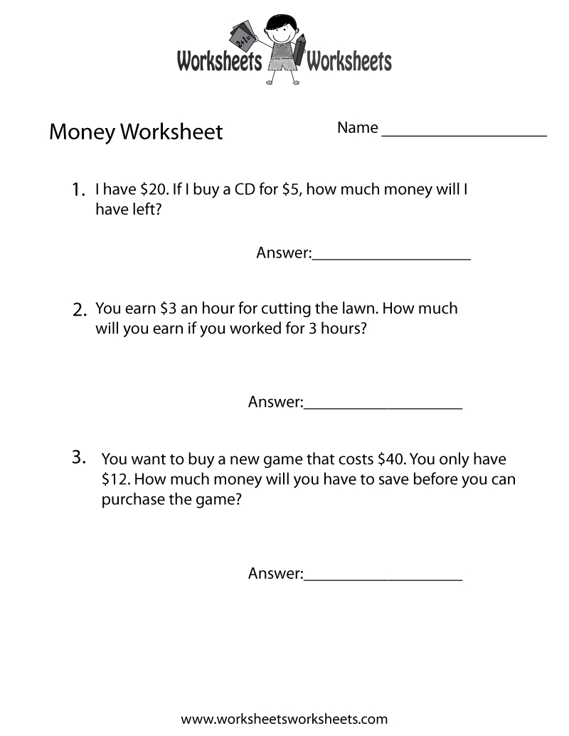 Free Printable Money Word Problems Worksheet inside Free Printable Money Word Problems Worksheets