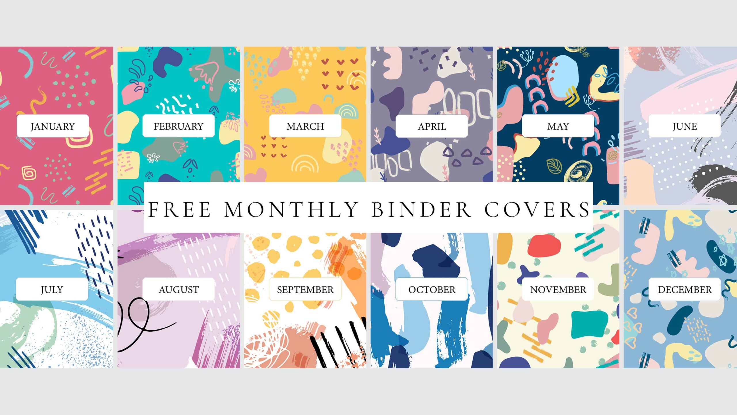 Free Printable Monthly Binder Covers - My Printable Home inside Free Printable Binder Covers