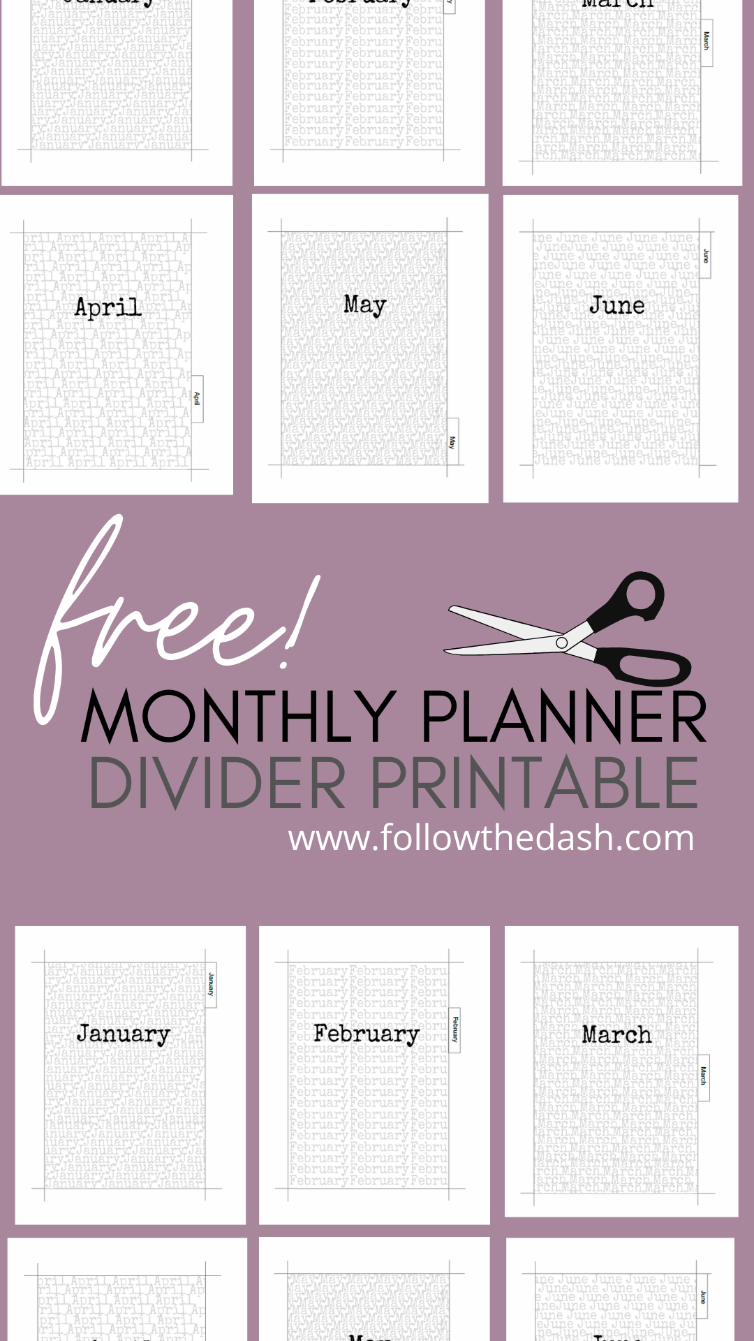 Free Printable : Monthly Planner Divider | Planner Dividers throughout Free Printable Dividers