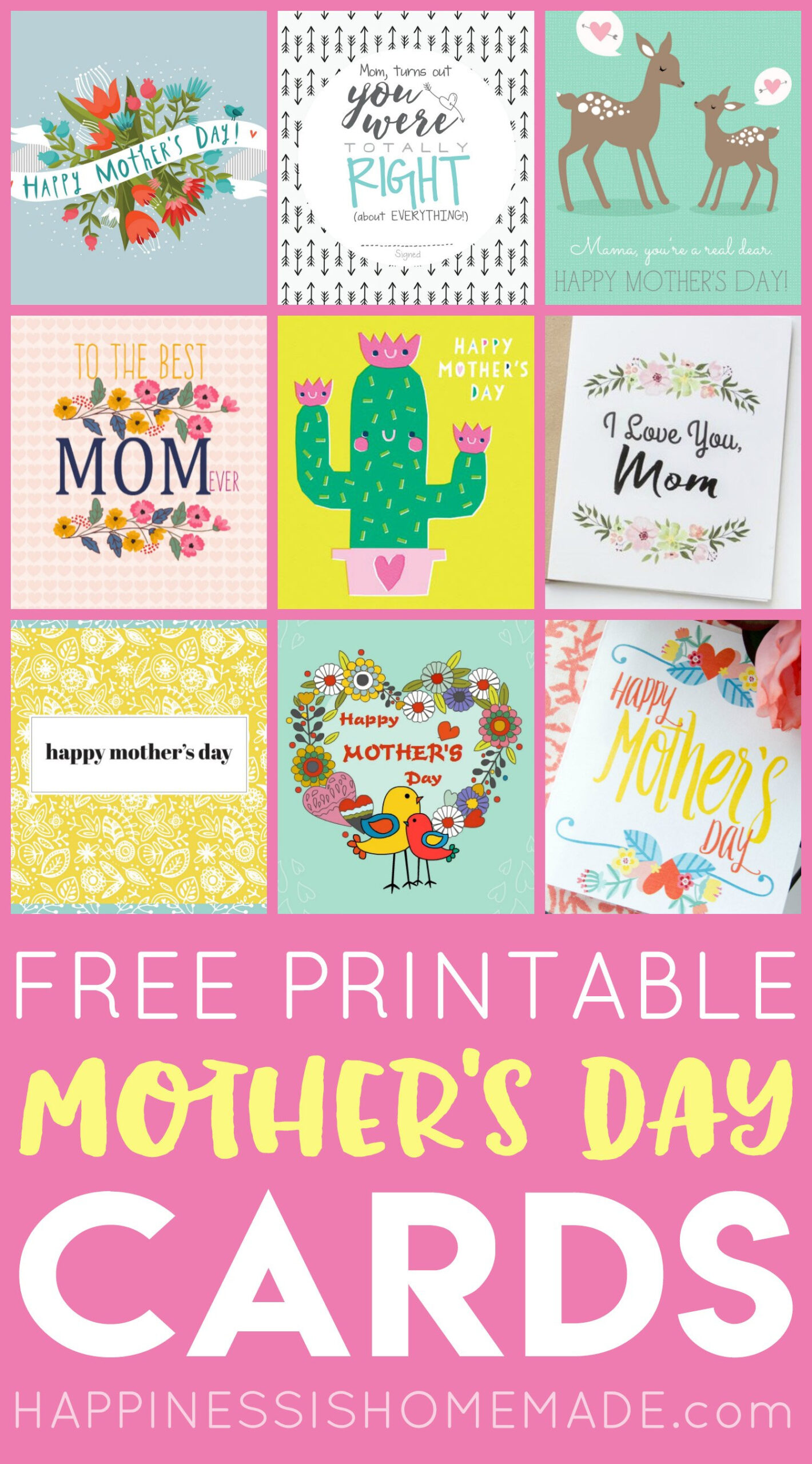 Free Printable Mother&amp;#039;S Day Cards - Happiness Is Homemade for Free Printable Mothers Day Cards From Husband