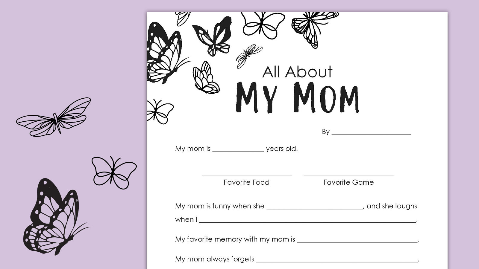 Free Printable Mother&amp;#039;S Day Questionnaire in Free Printable Mother&amp;#039;S Day Questionnaire