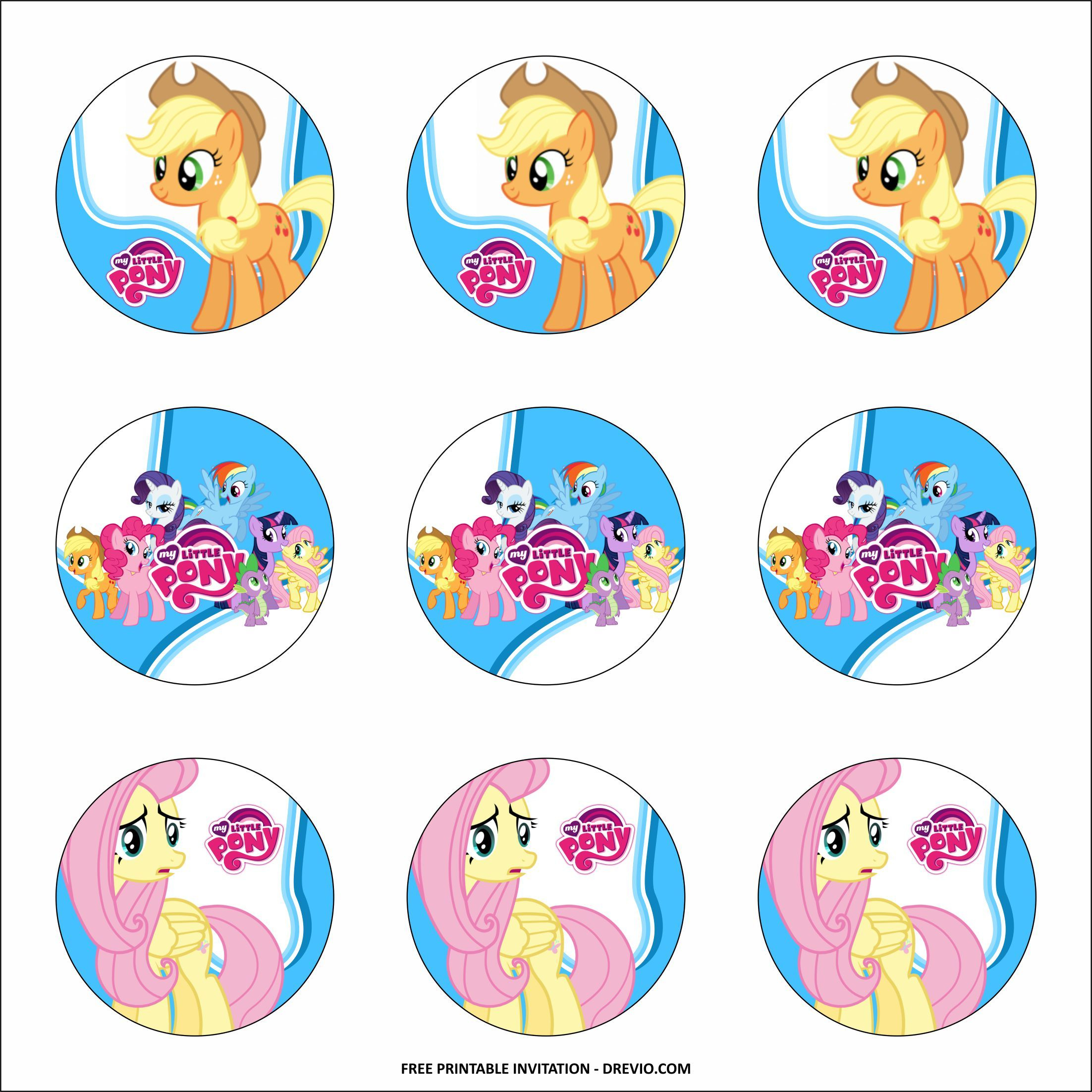 Free Printable) – My Little Pony Birthday Party Kits Templates with regard to Free Printable My Little Pony Cupcake Toppers