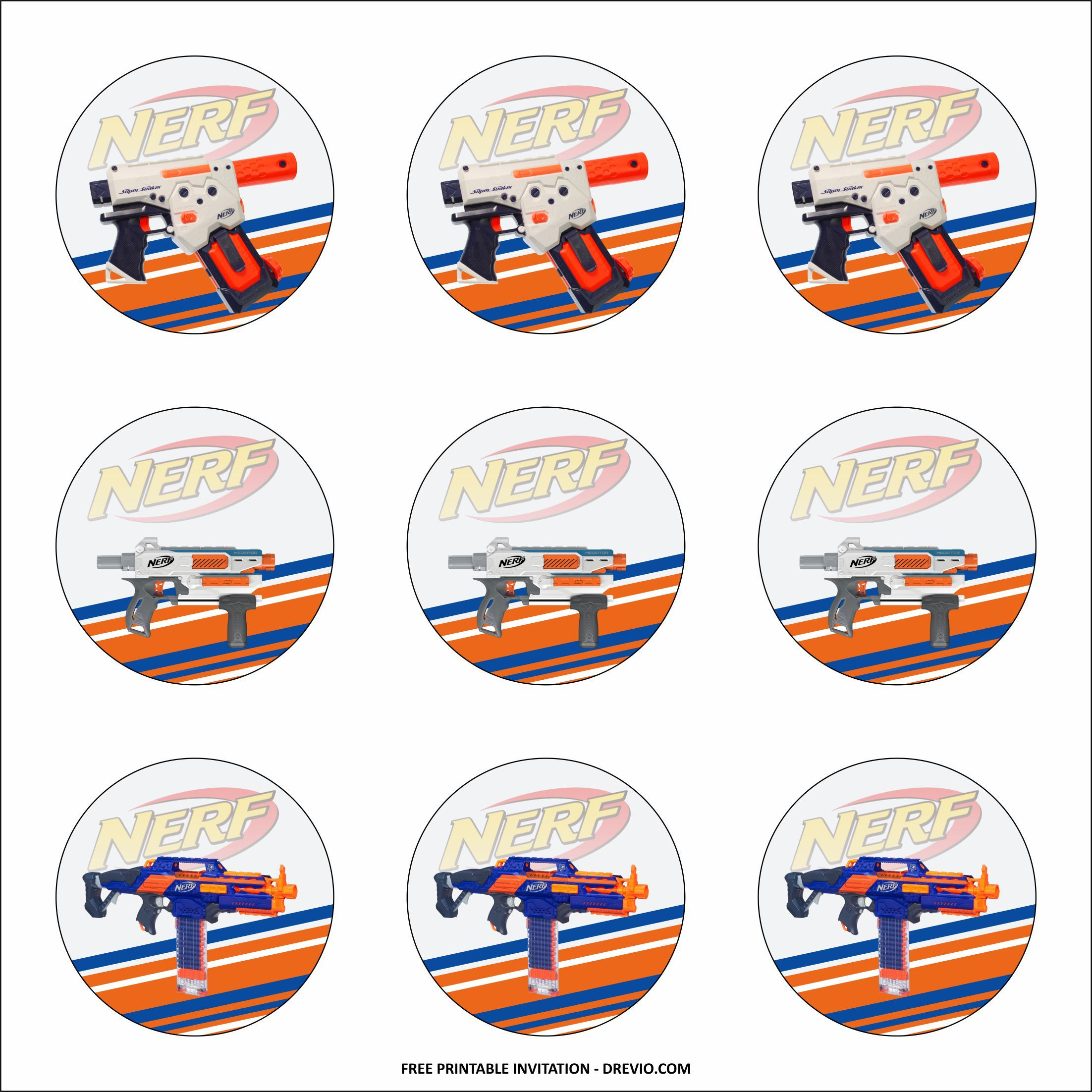 Free Printable) – Nerf Birthday Party Kits Templates: Look throughout Free Printable Nerf