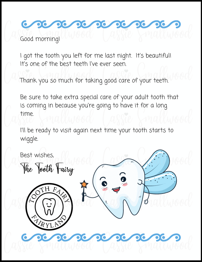 Free Printable Notes From The Tooth Fairy intended for Free Printable Notes From The Tooth Fairy