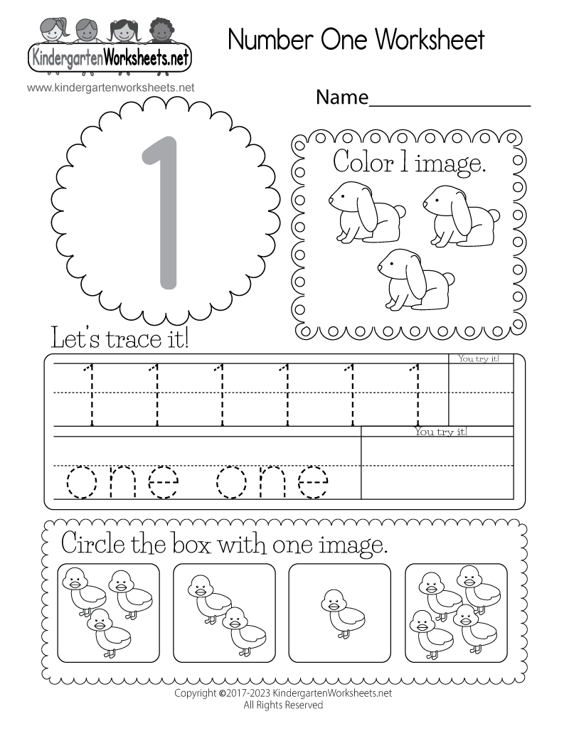 Free Printable Number One Worksheet regarding Free Printable Number Worksheets