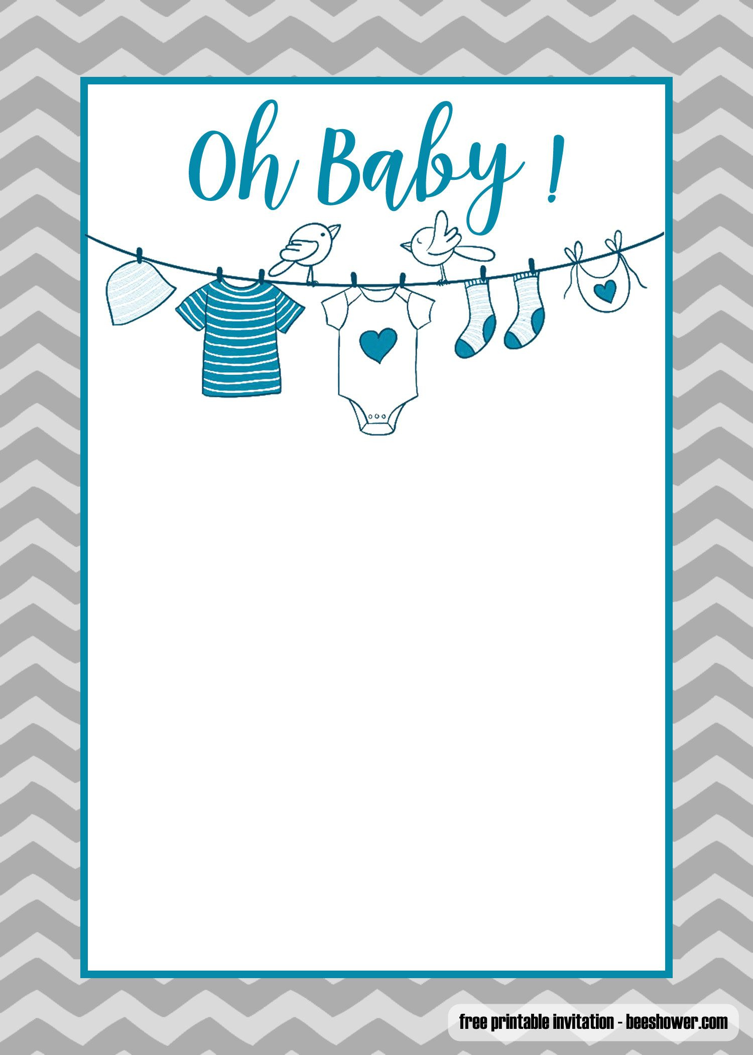 Free Printable Onesie Baby Shower Invitations Templates | Free for Free Printable Baby Shower Invitations Templates For Boys