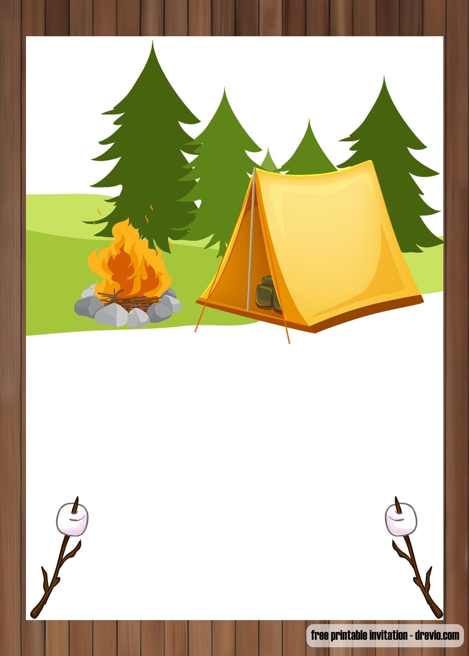 Free Printable Outdoor Camping Birthday Invitation Templates throughout Free Printable Camping Themed Birthday Invitations