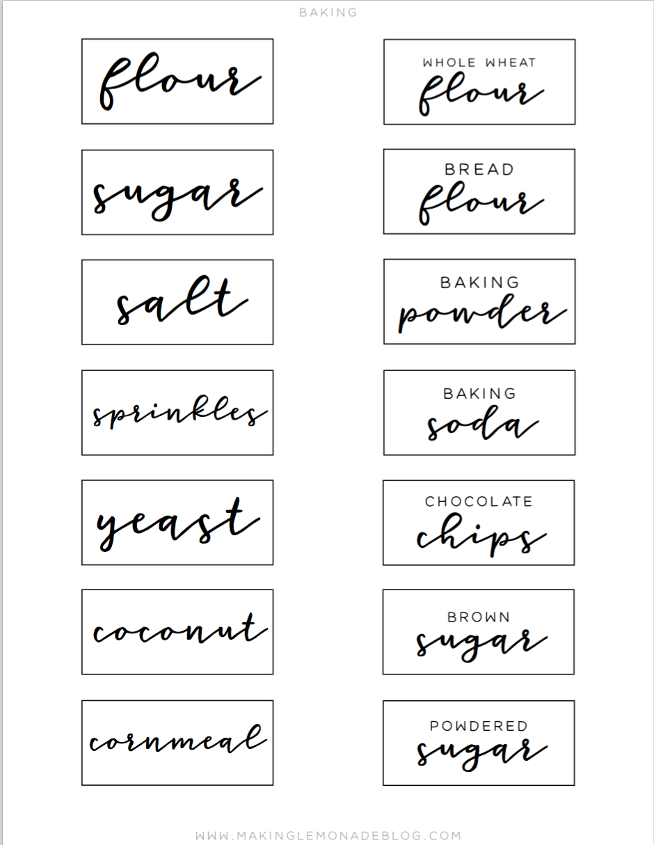 Free Printable Pantry Labels To Organize Your Kitchen - Making with regard to Free Printable Pantry Labels