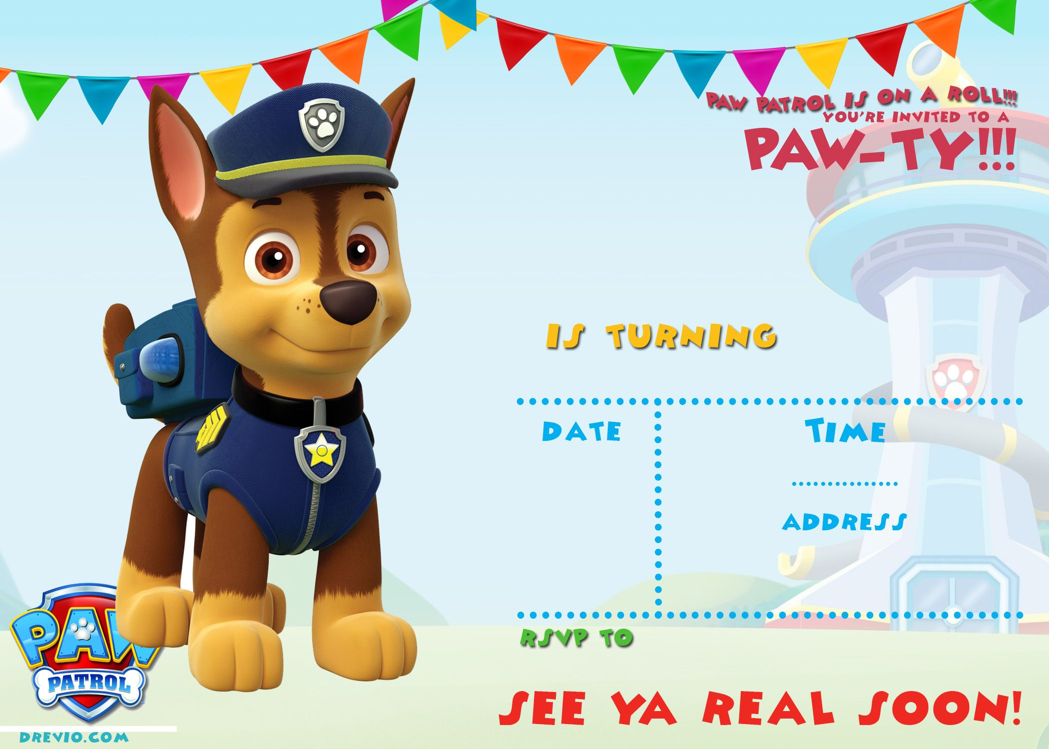 Free Printable Paw Patrol Birthday Invitations within Free Printable Paw Patrol Invitations