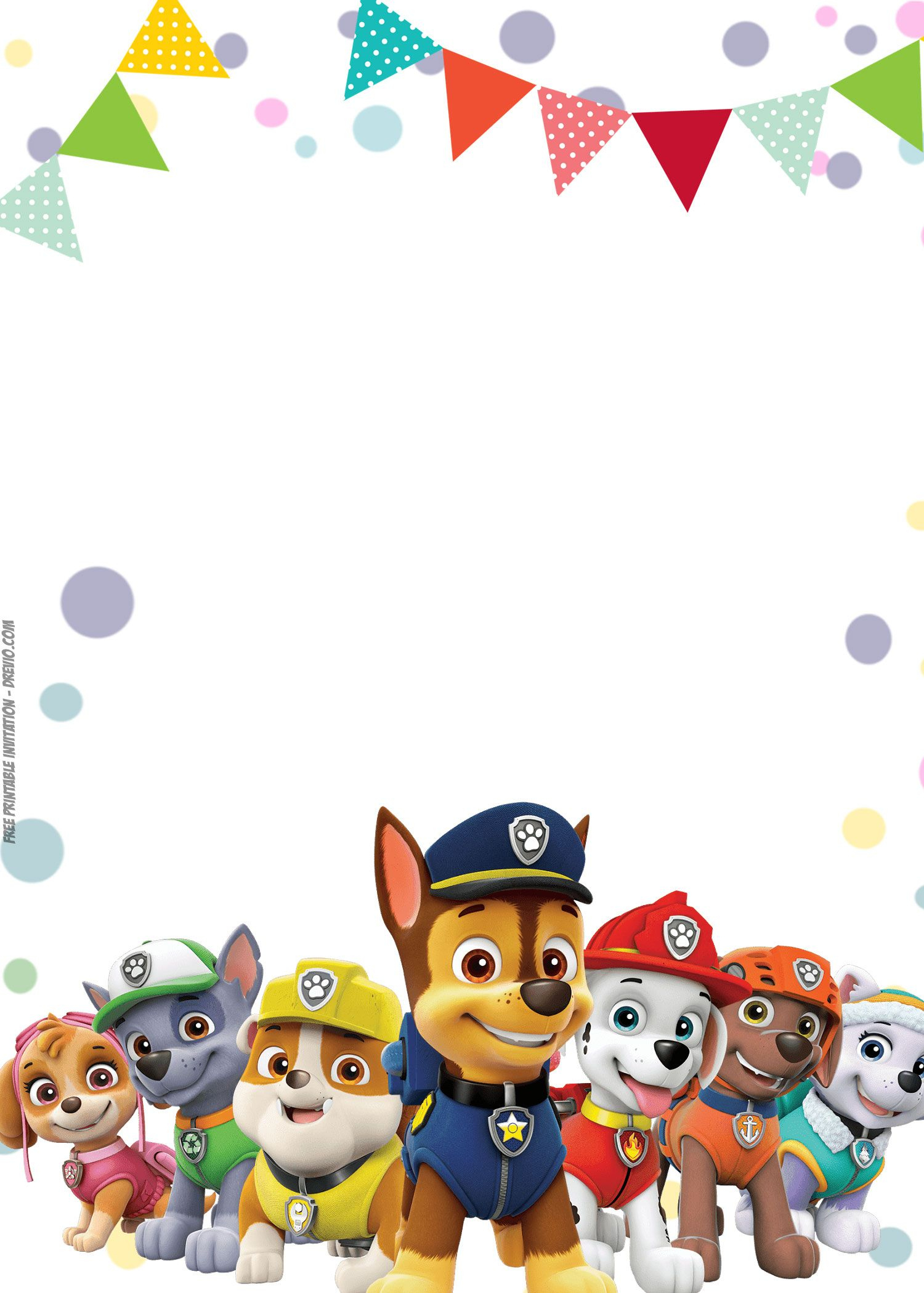 Free Printable Paw Patrol Invitation Template - Printable in Free Printable Paw Patrol Invitations