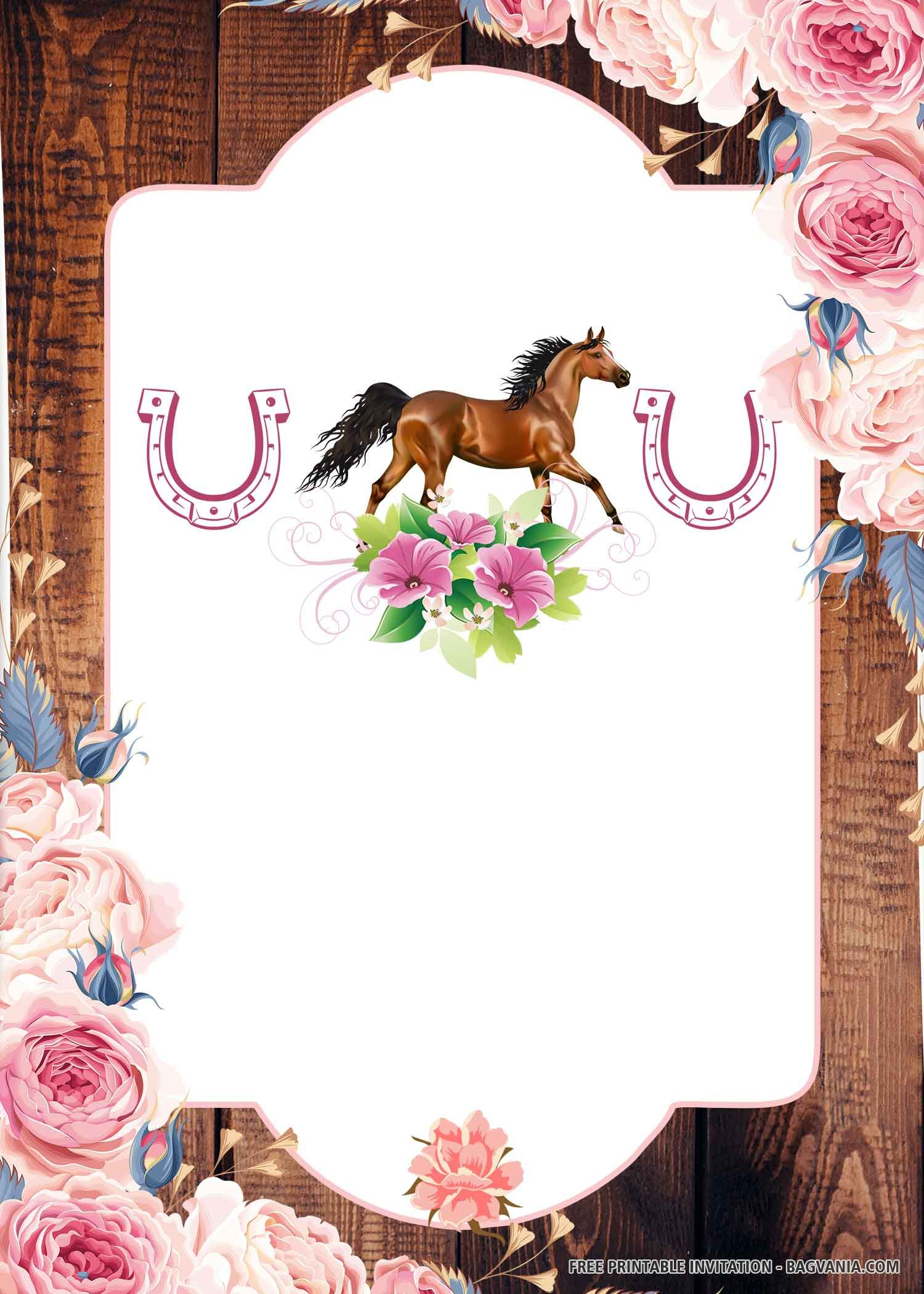 Free Printable) – Pink Horse Birthday Invitation Templates | Horse pertaining to Free Printable Horse Themed Birthday Party Invitations