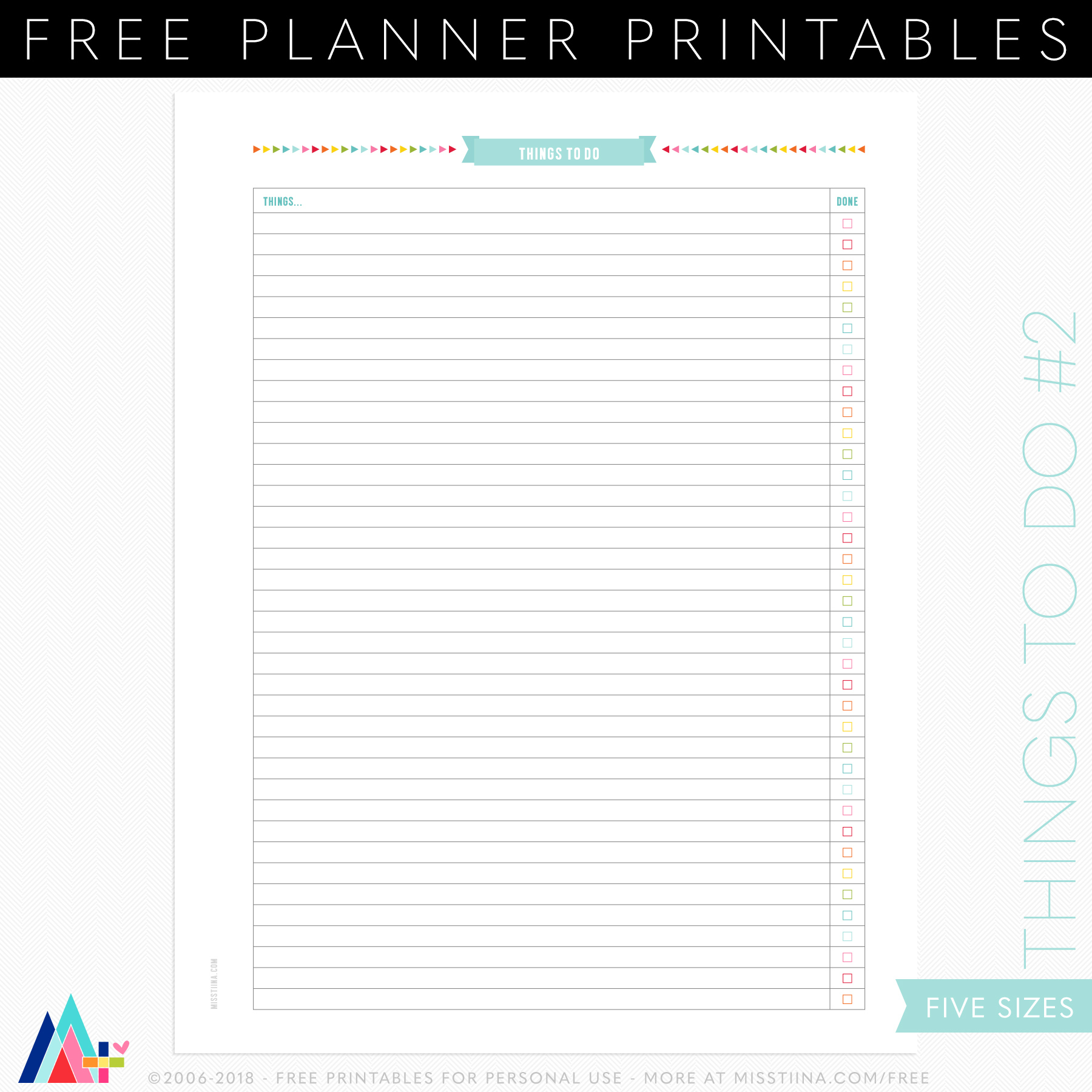 Free Printable Planner Pages • Miss Tiina with Free Printable Planner Pages