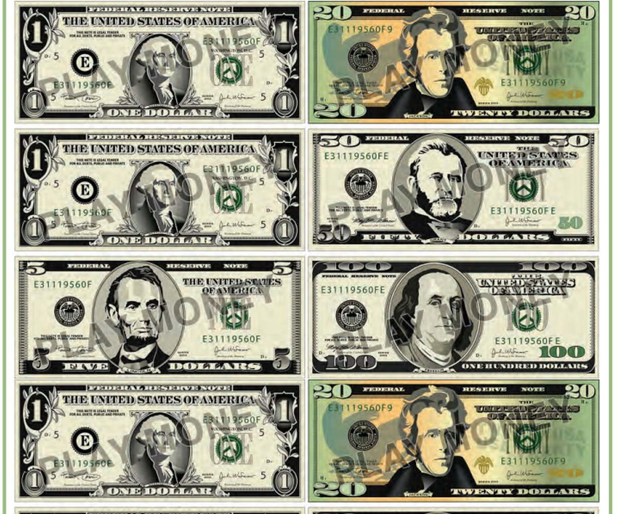 Free Printable Play Money - Familyeducation regarding Free Printable Play Dollar Bills